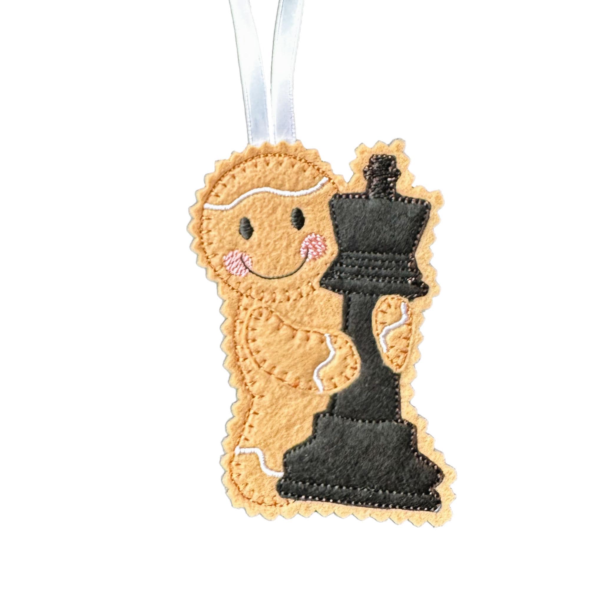 Chess Player Gingerbread Man Felt Decoration