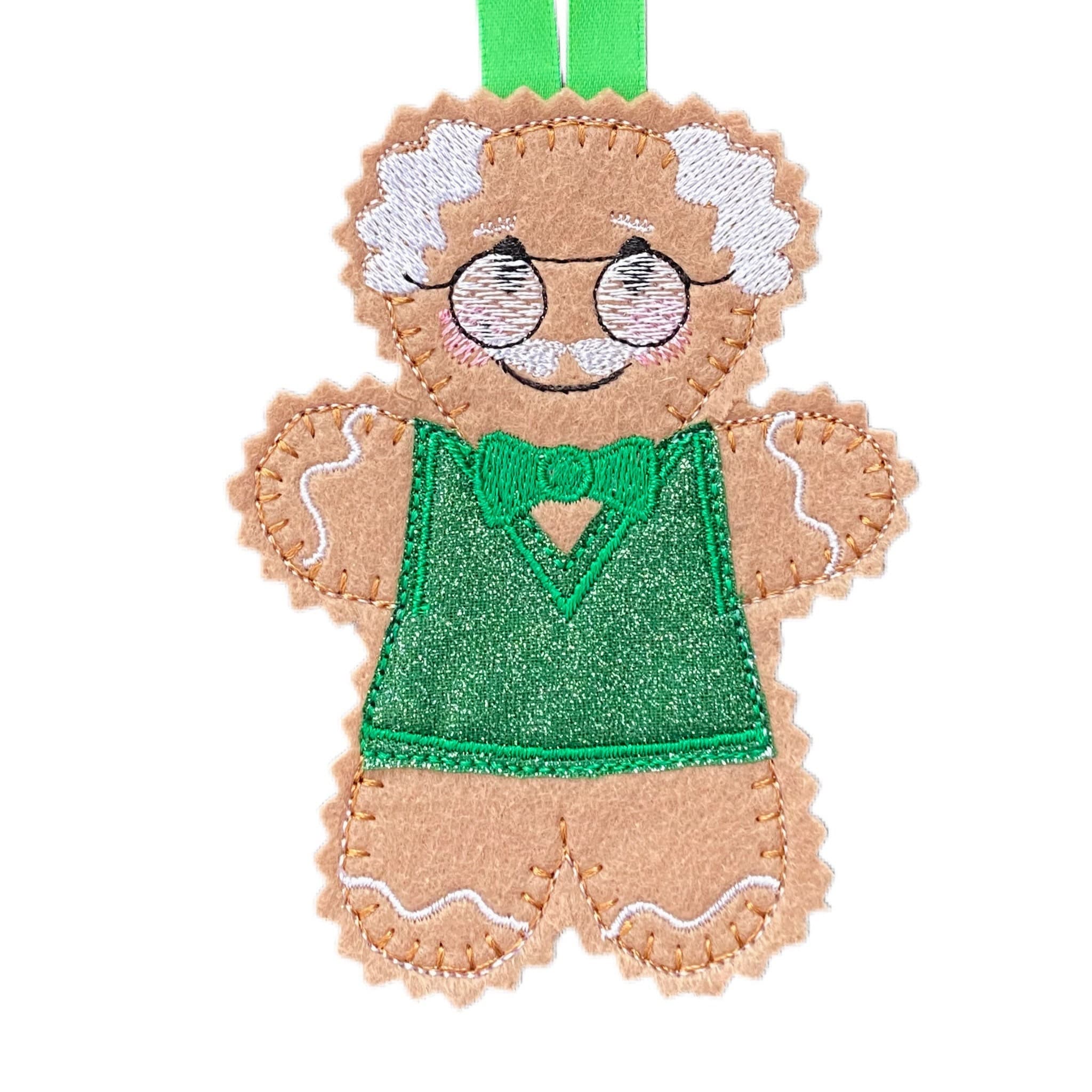 Grandad / Grandpa / Papa / Pops Gingerbread Man Felt Decoration — image 2