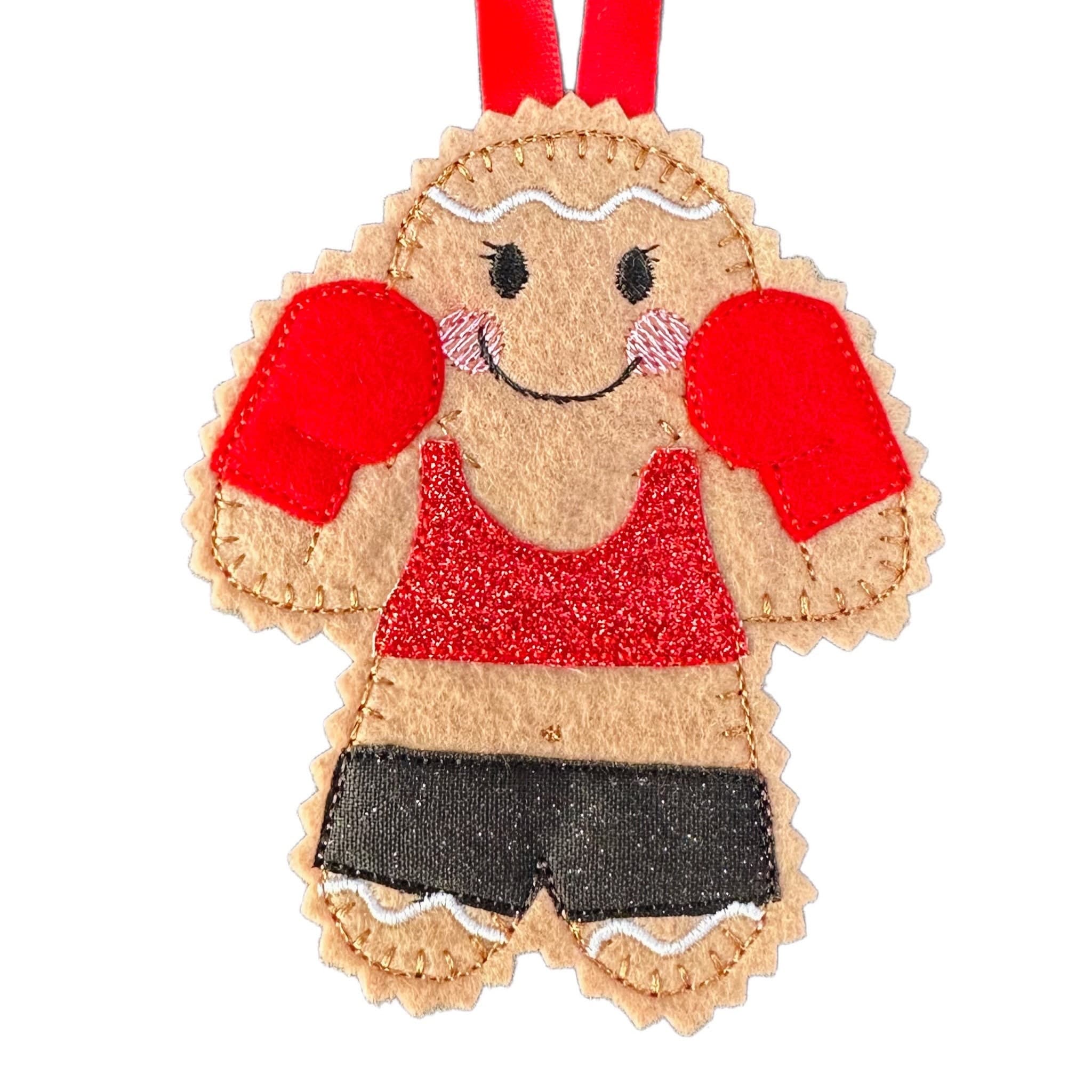 Boxing / Boxer Gingerbread Man Felt Decoration — image 2
