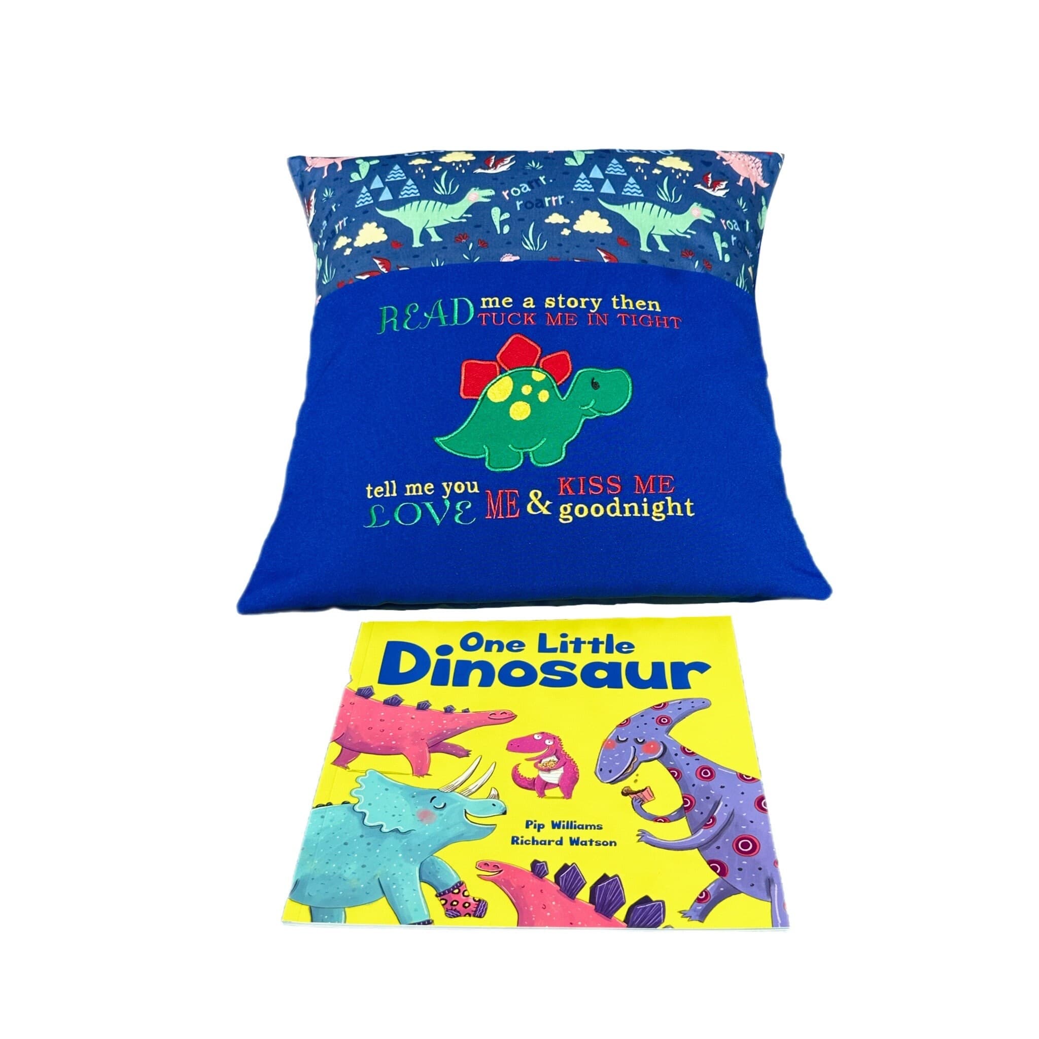 Dinosaur Stegosaurus Red Reading Book Cushion — image 2