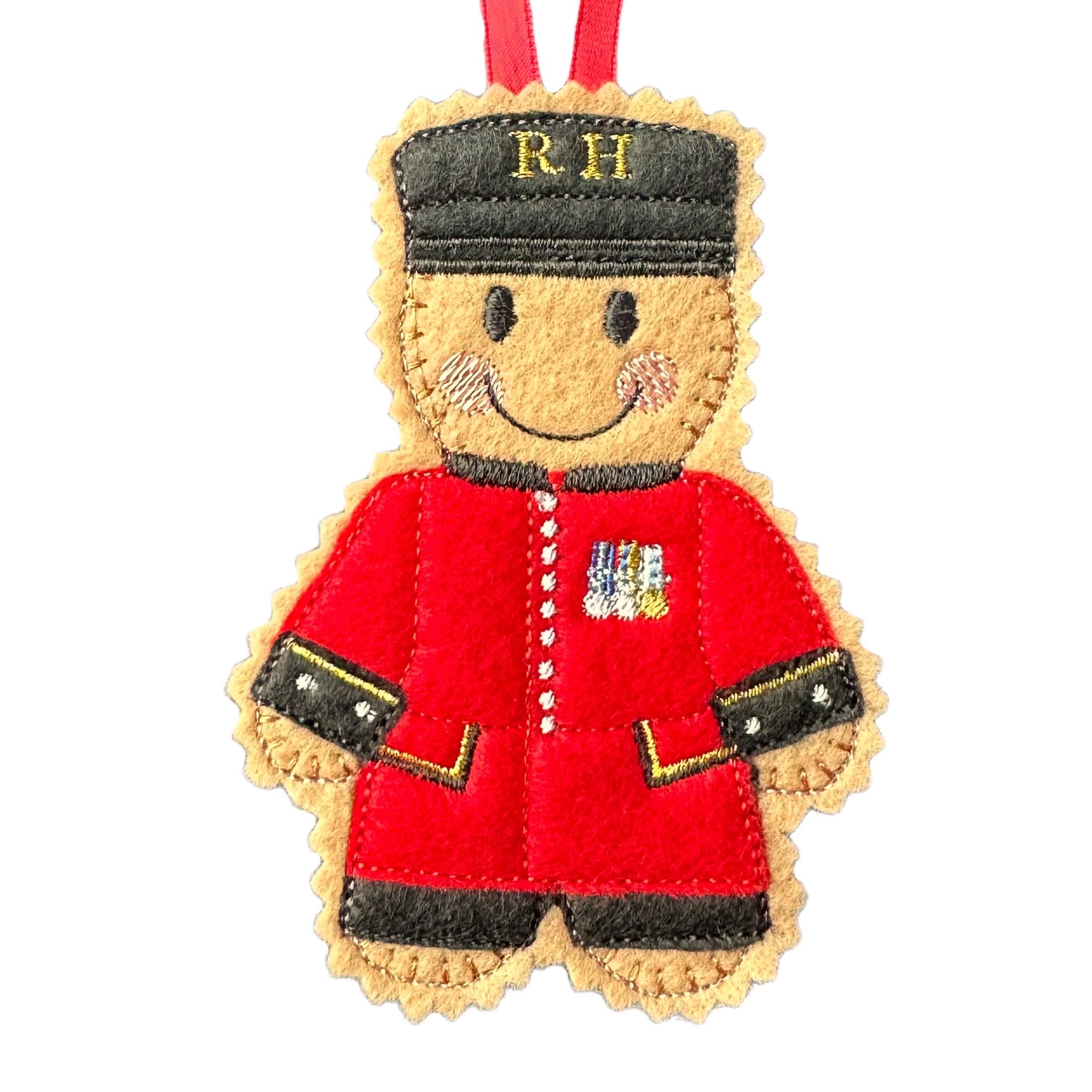 Chelsea Pensioner/Army Veteran Gingerbread Man Felt Decoration — image 3