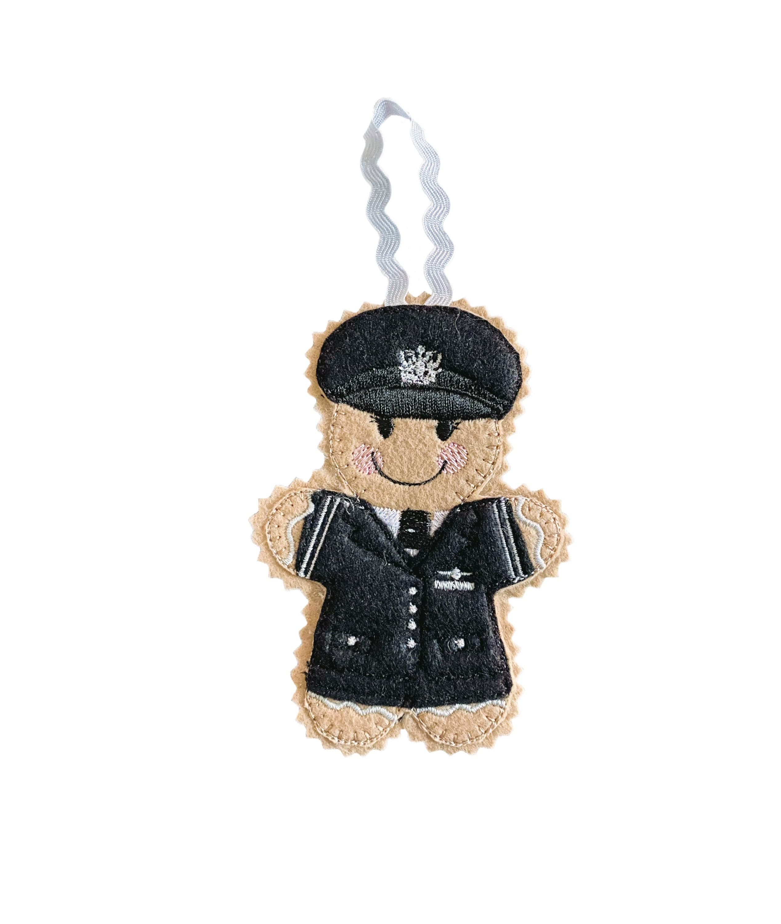 Female Pilot/Aviator Gingerbread Man Felt Decoration