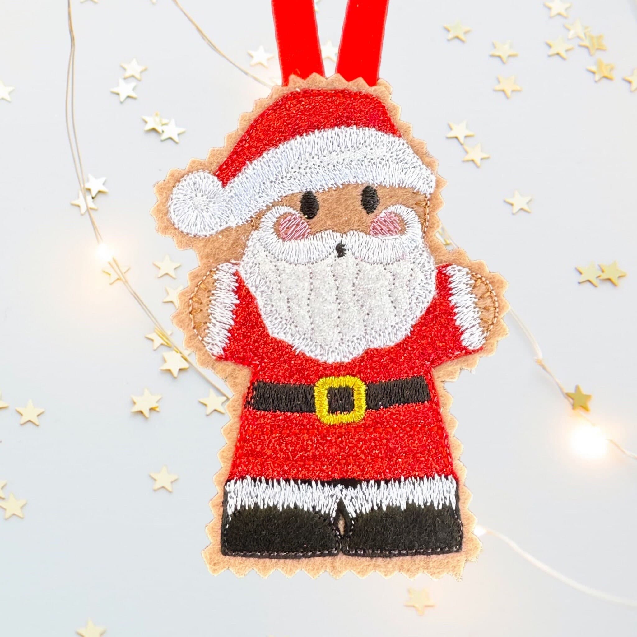 Santa Claus / Father Christmas Gingerbread Man Felt Decoration — image 2