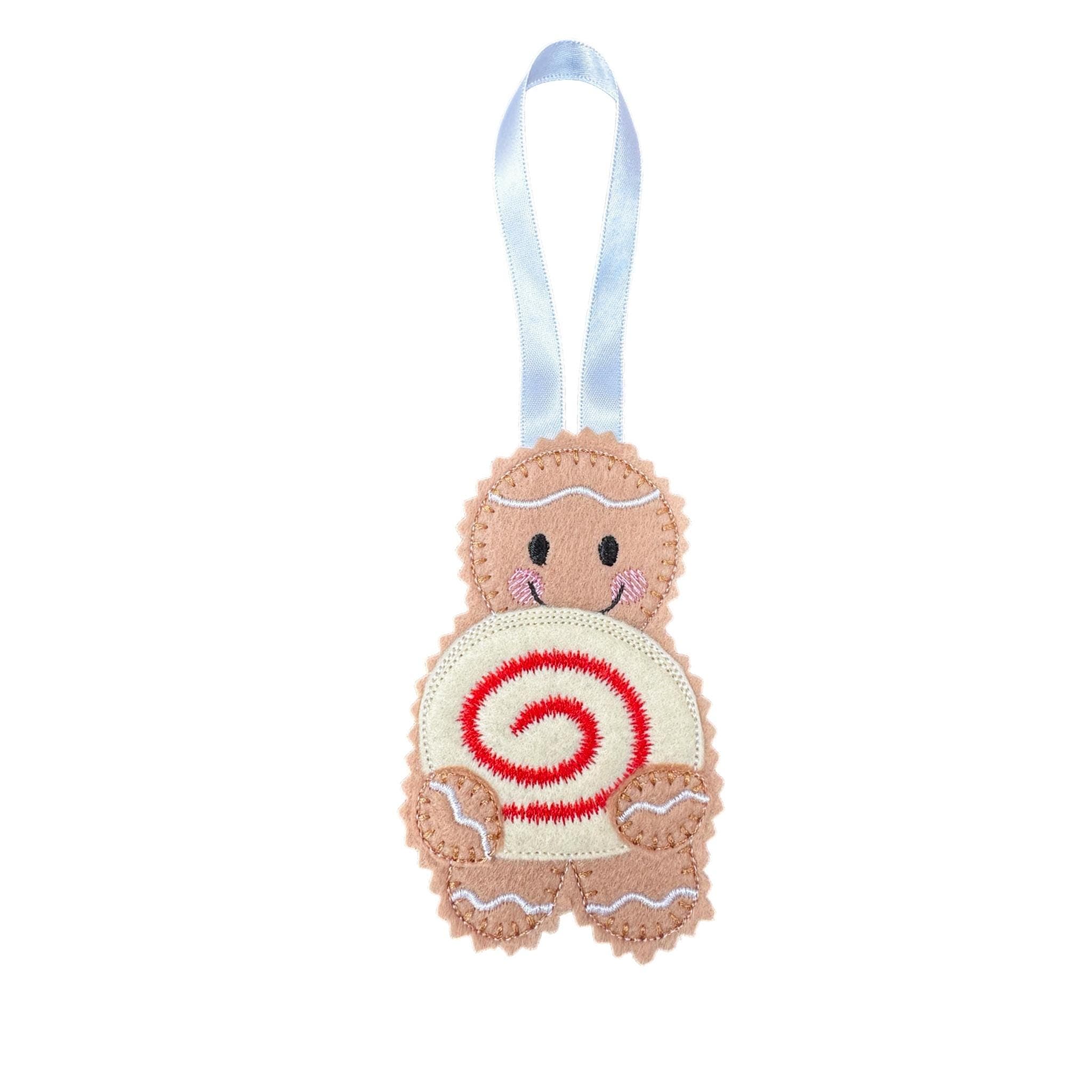 Swiss Roll Slice Cake Gingerbread Felt Decoration — image 2