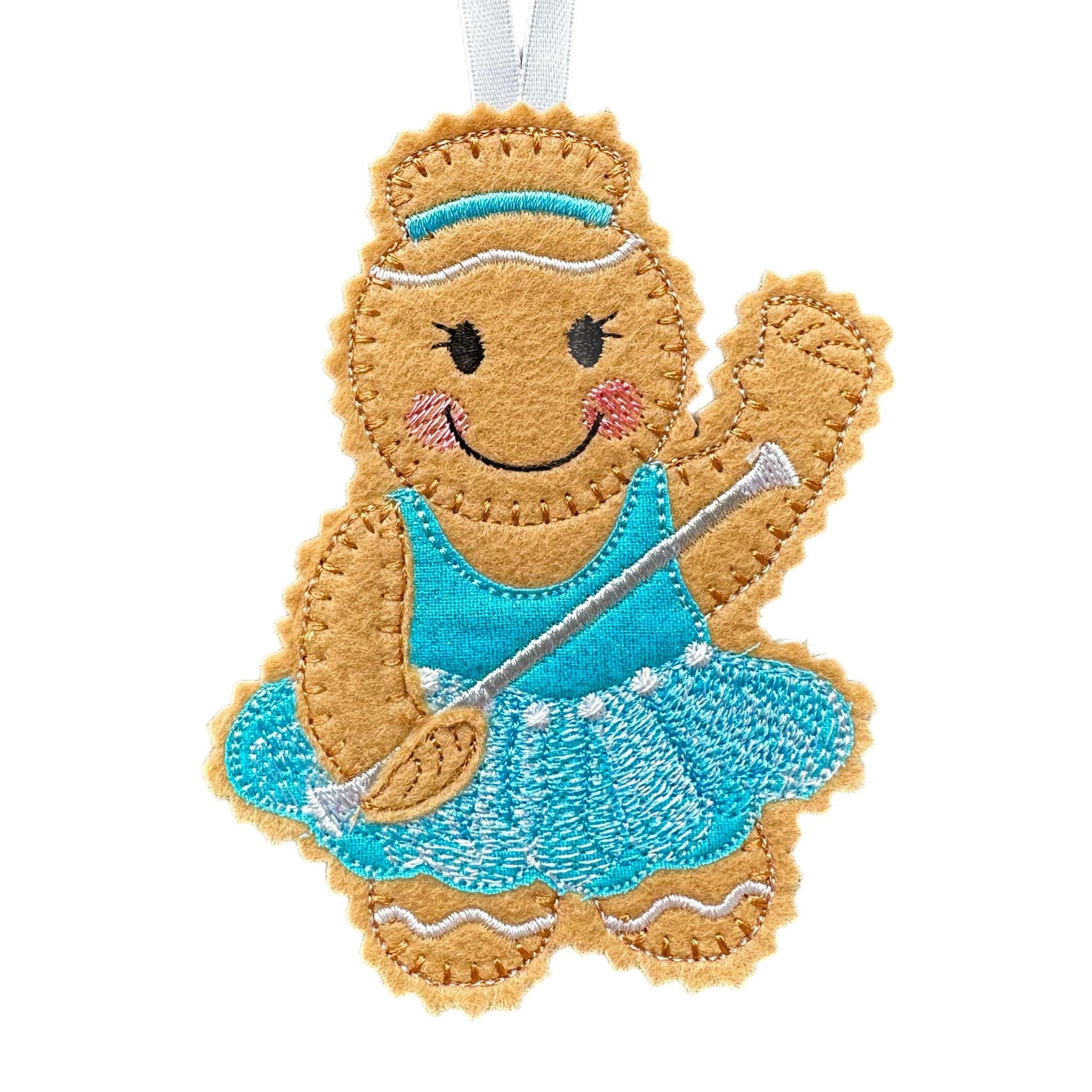 Baton Twirler Gingerbread Decoration – Felt Hanging Ornament — image 2
