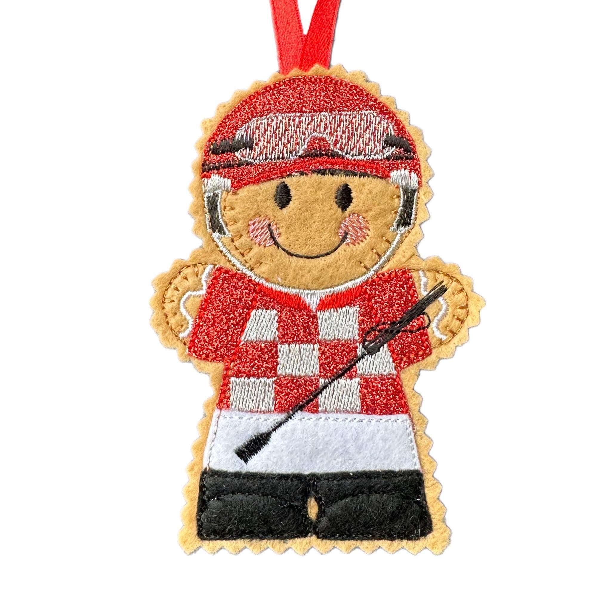 Jockey/Horse Rider Gingerbread Man Felt Decoration