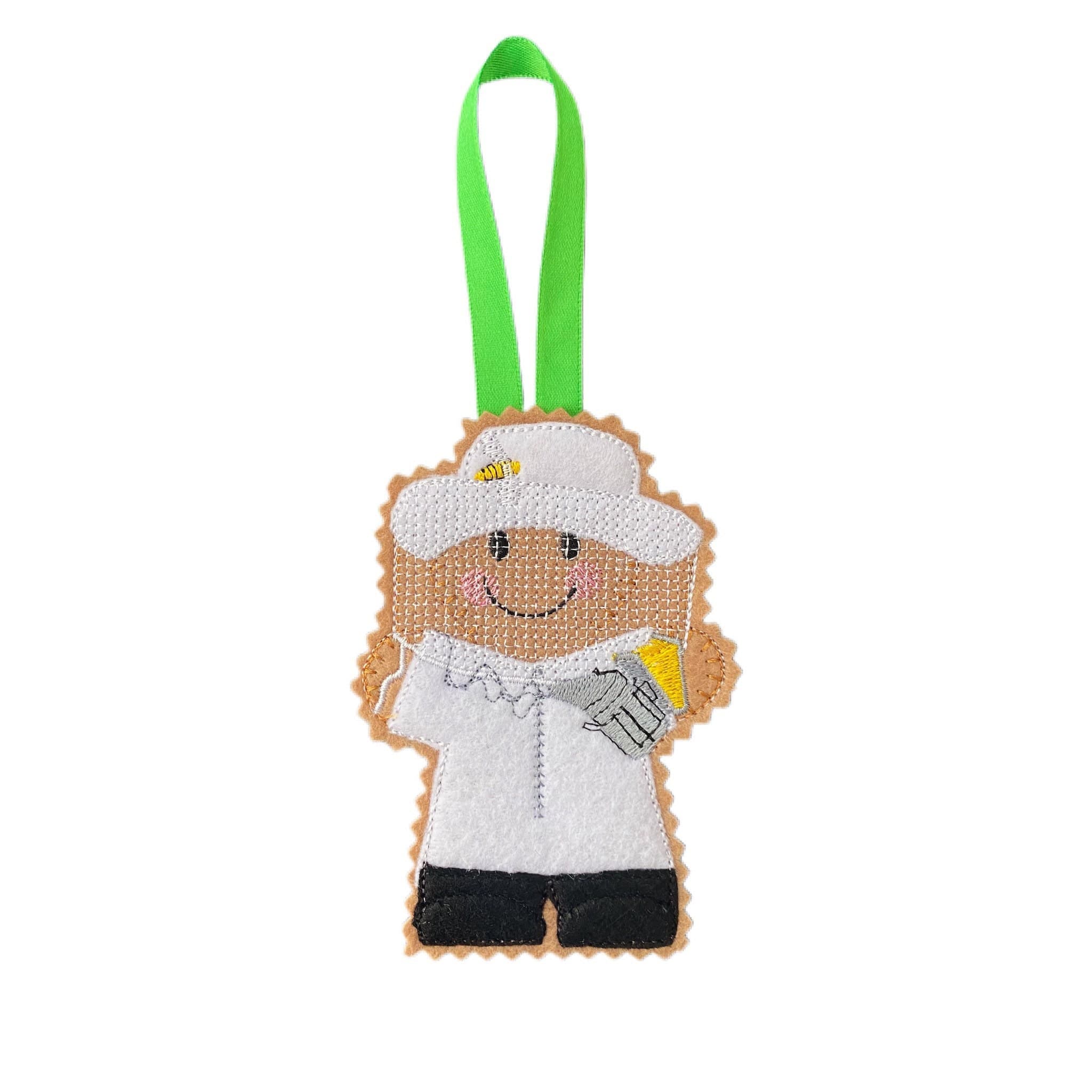 Bee Keeper Gingerbread Man Felt Decoration
