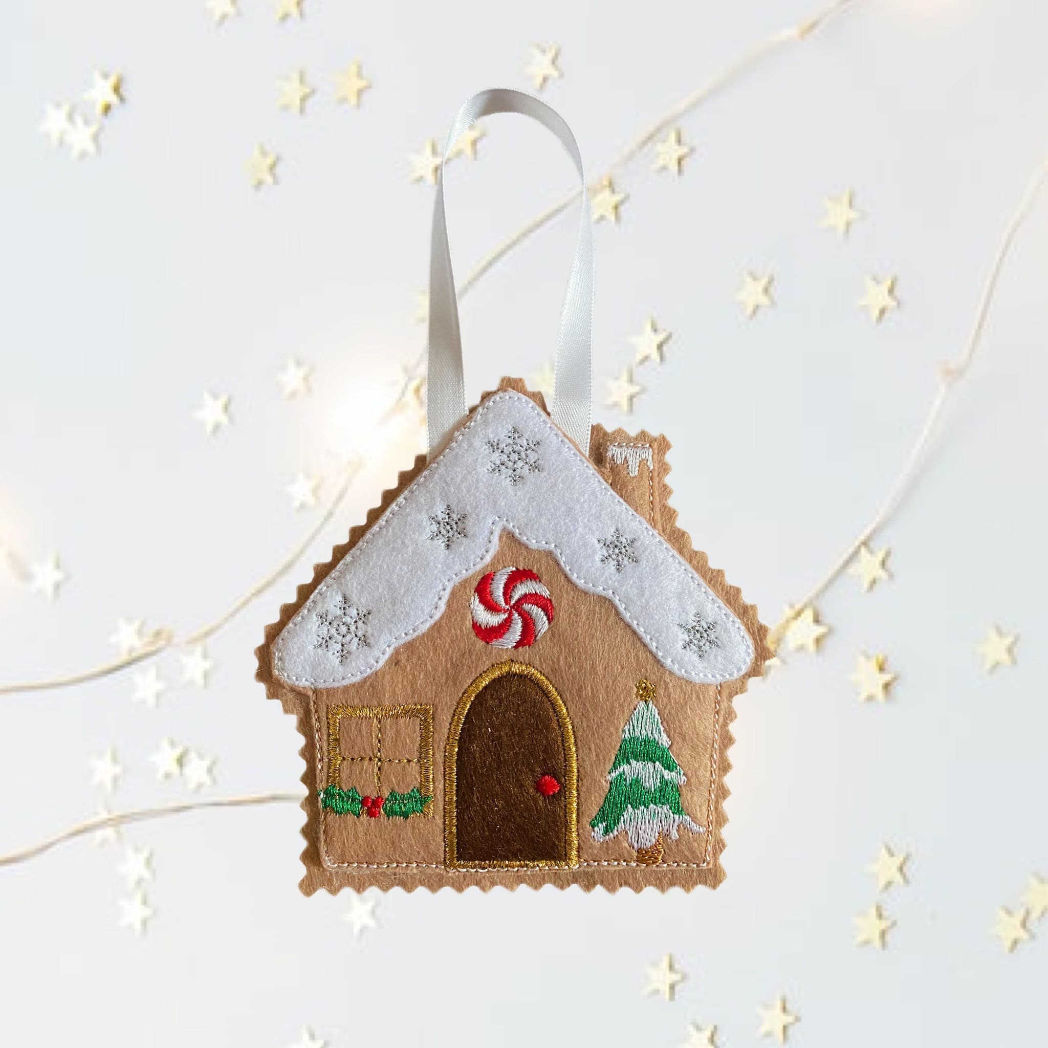 Felt Gingerbread House Decoration – Christmas Tree Ornament