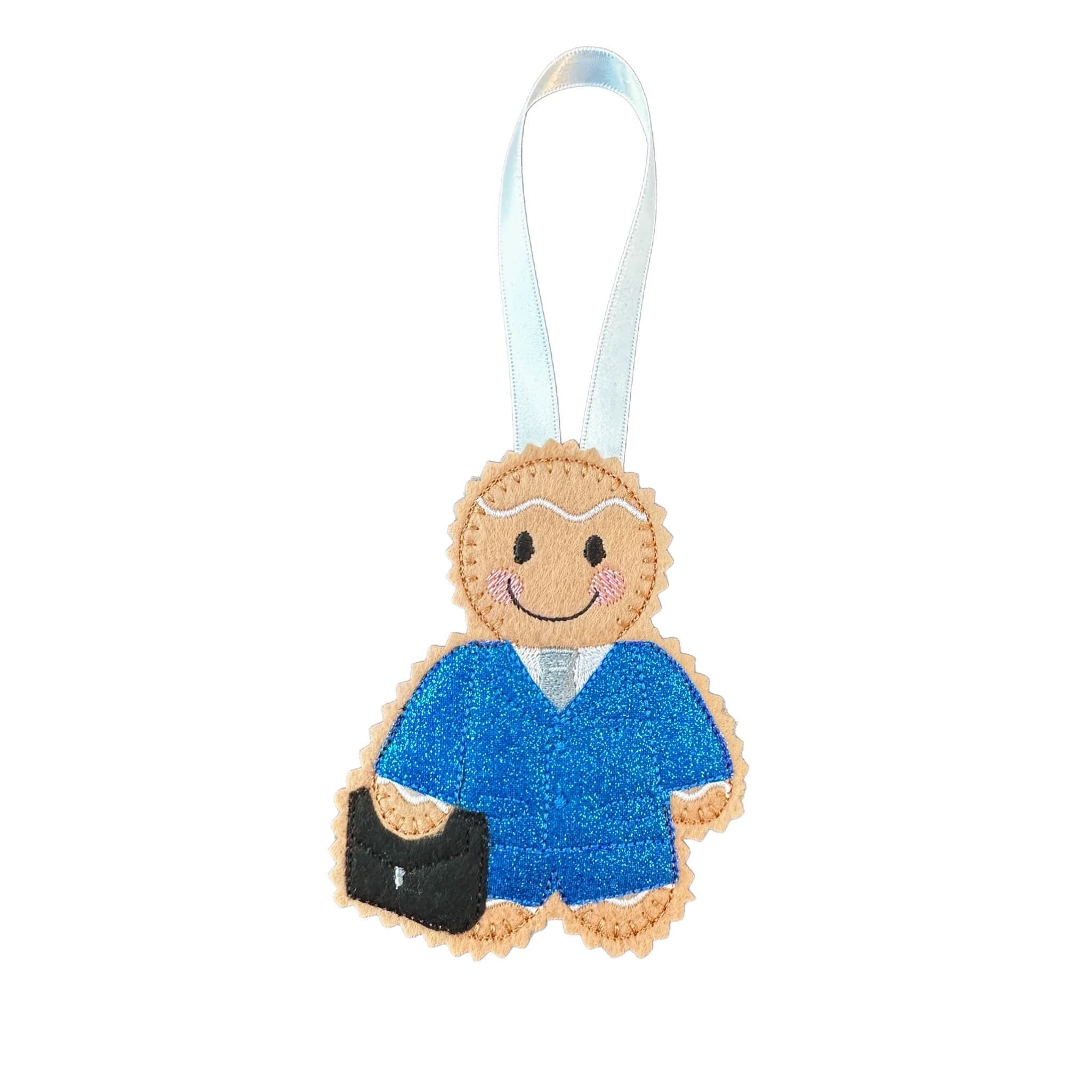 Business man / Salesman Gingerbread Man Felt Decoration