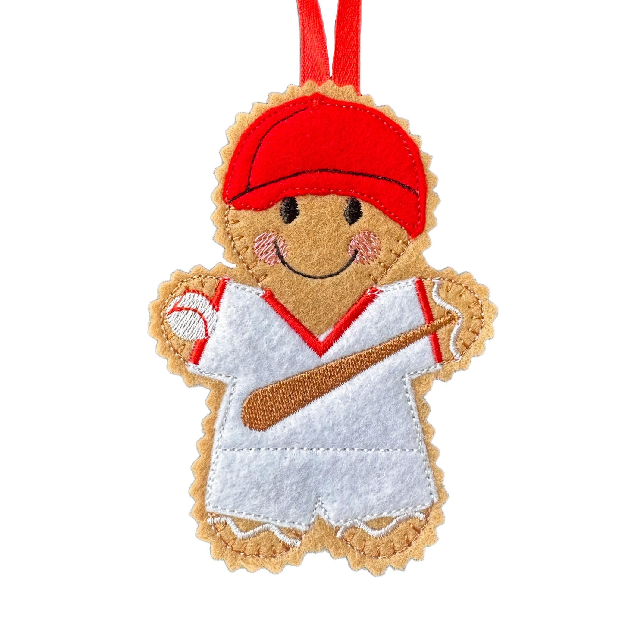 Baseball Player Gingerbread Man Felt Decoration — image 2