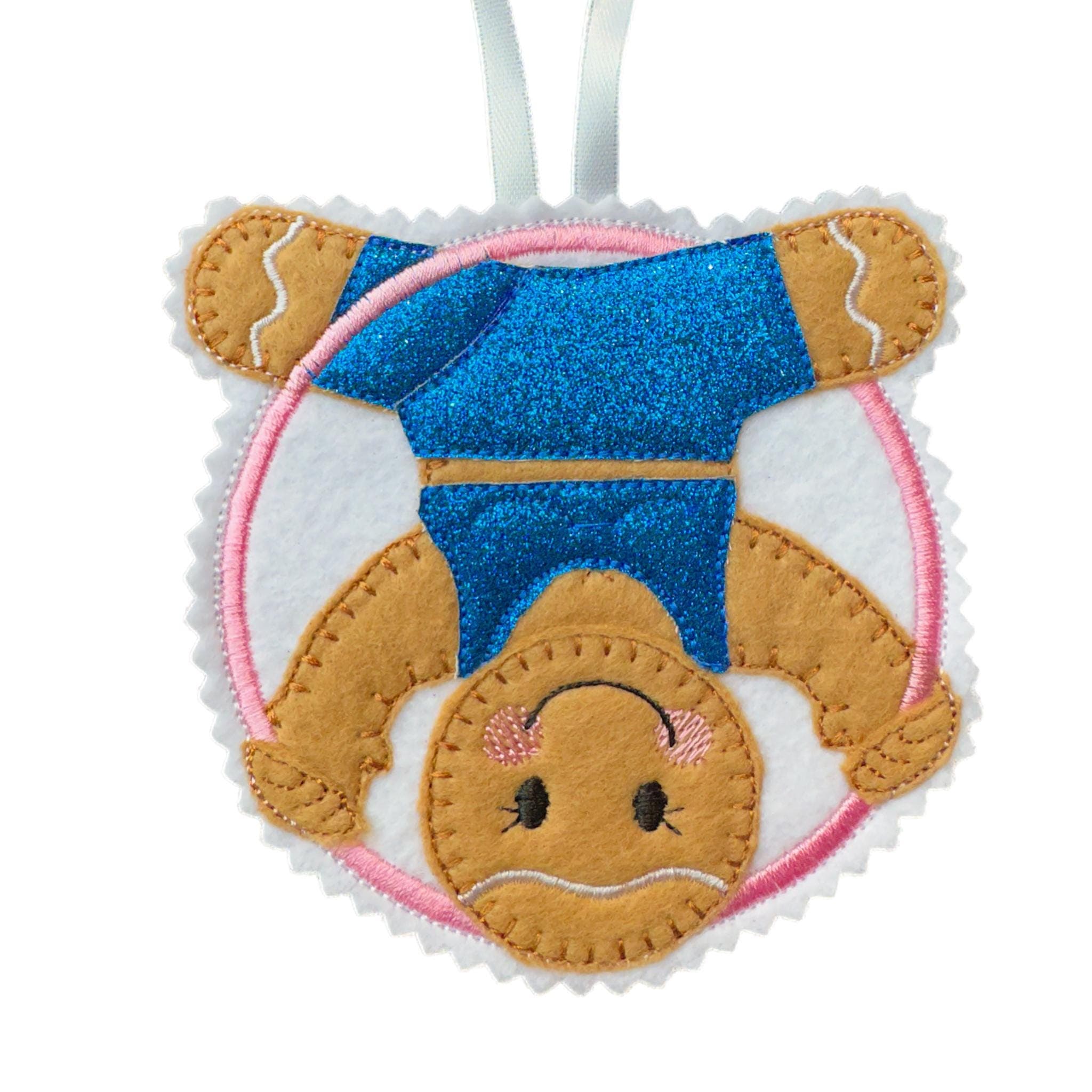 Aerial Hoop / Circus  Performer Gingerbread Man Felt Decoration