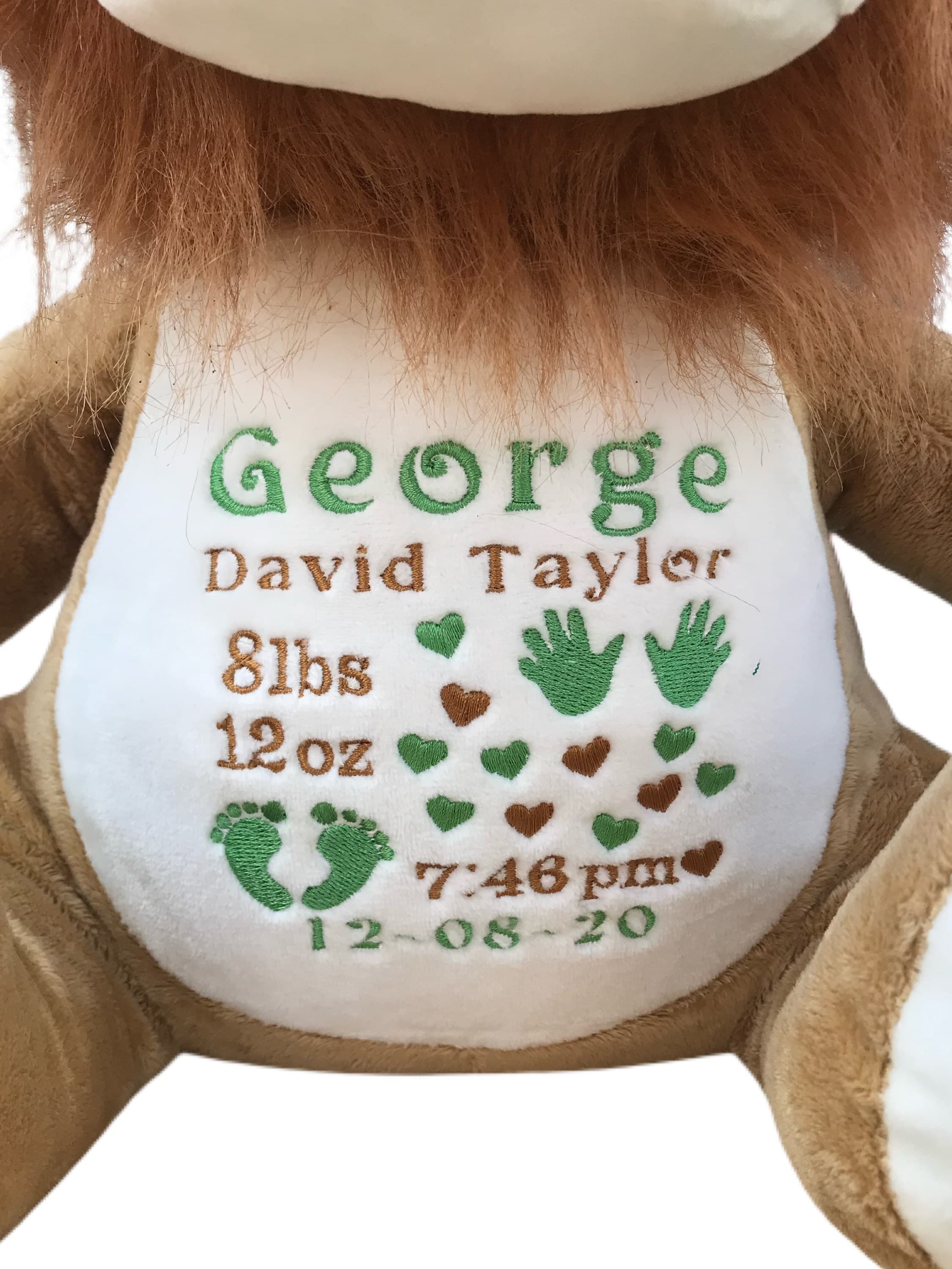 Lion Personalised Soft Toy,  Personalised Embroidered Teddy, Custom bear, girl / boy birthday gift. — image 2