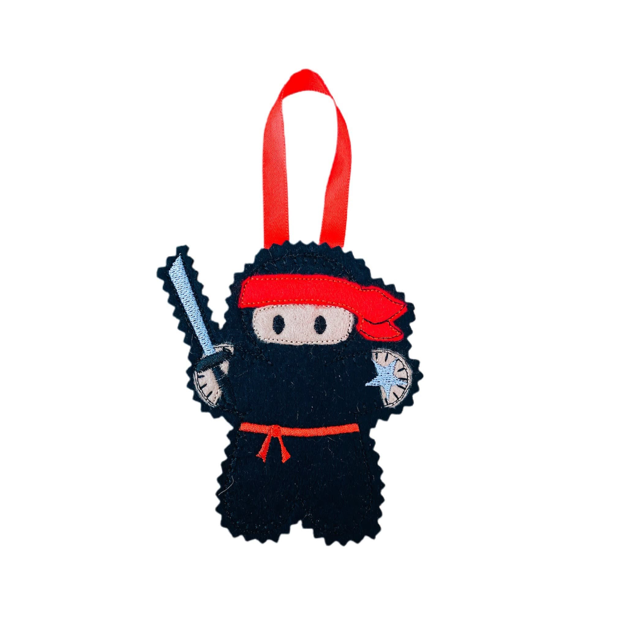 Ninja Warrior Gingerbread Man Felt Decoration