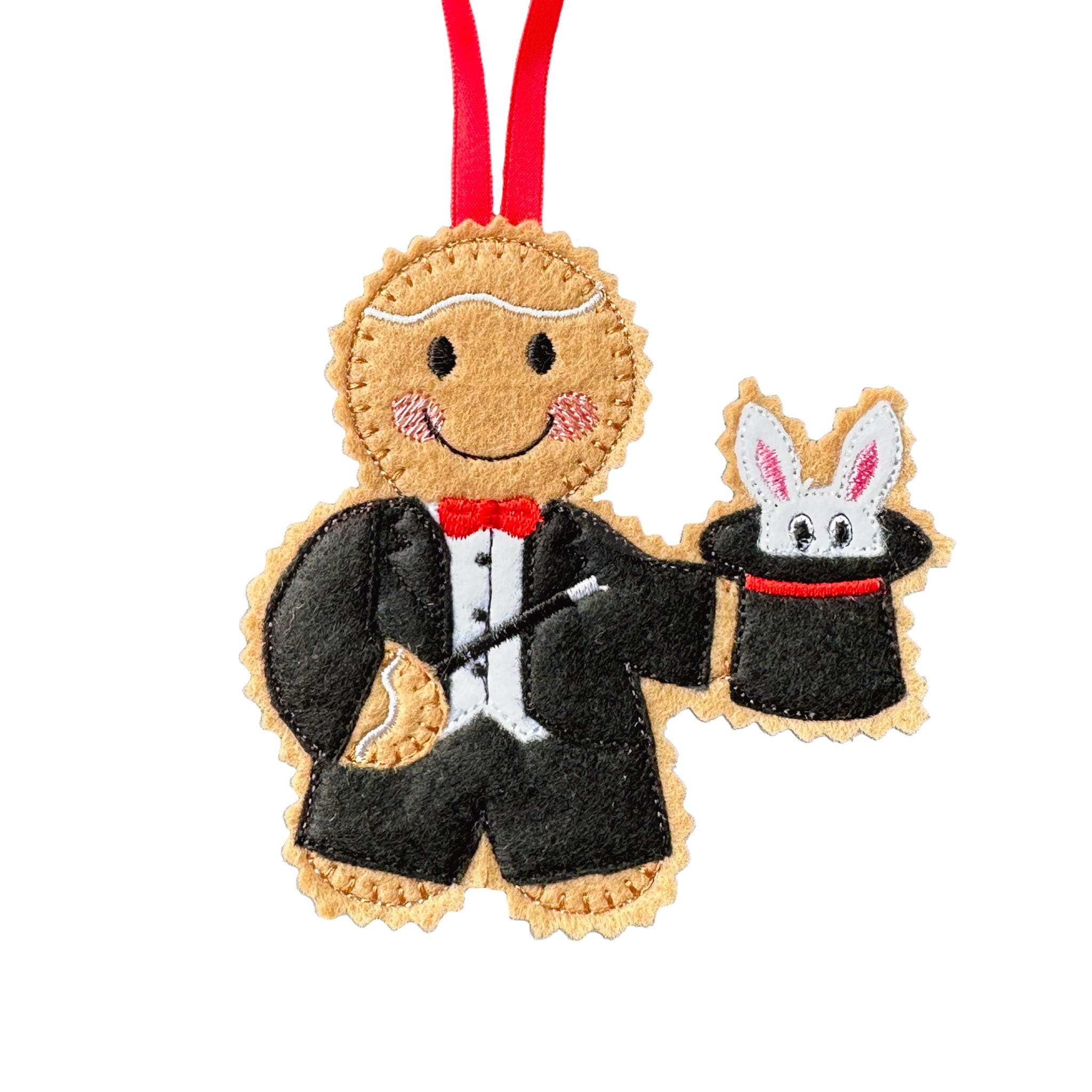 Magician Gingerbread Man Felt Decoration