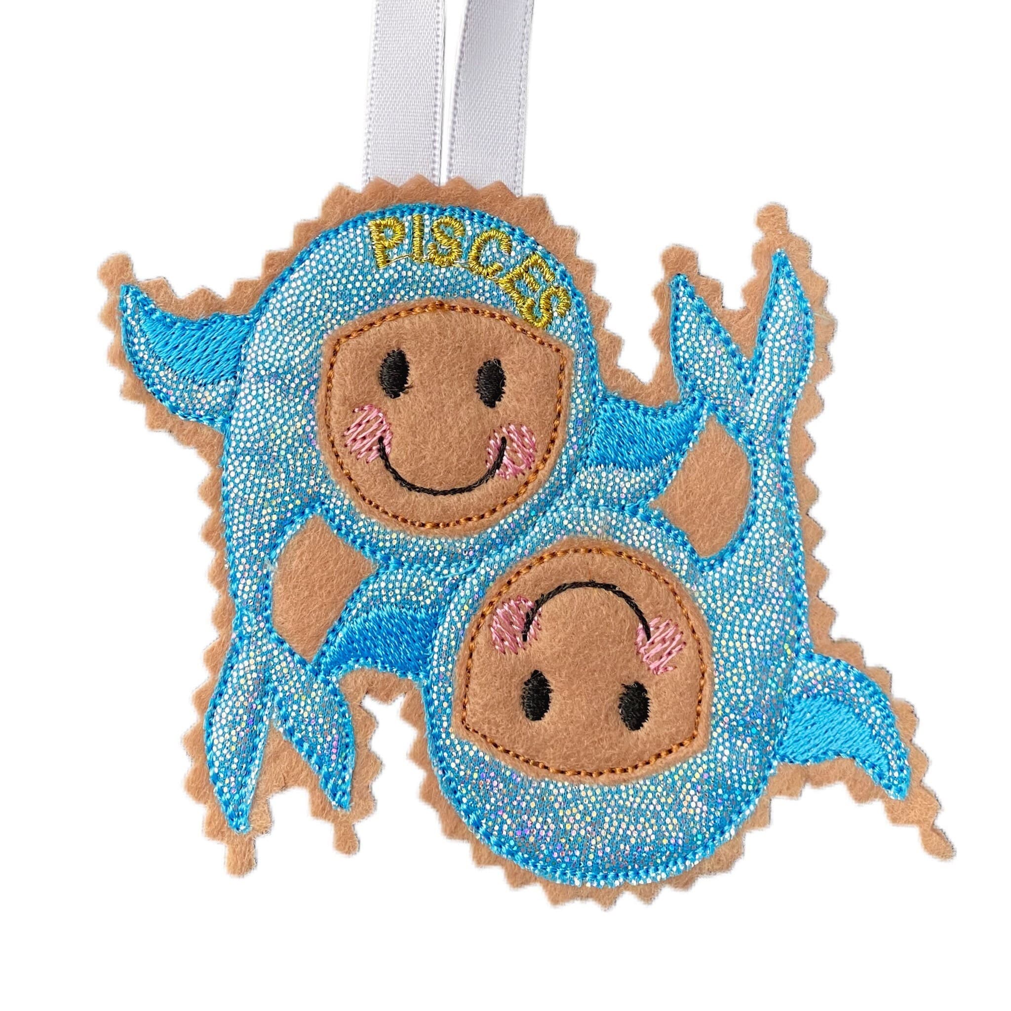 Horoscope Pisces Starsign Gingerbread Man Felt Decoration — image 2