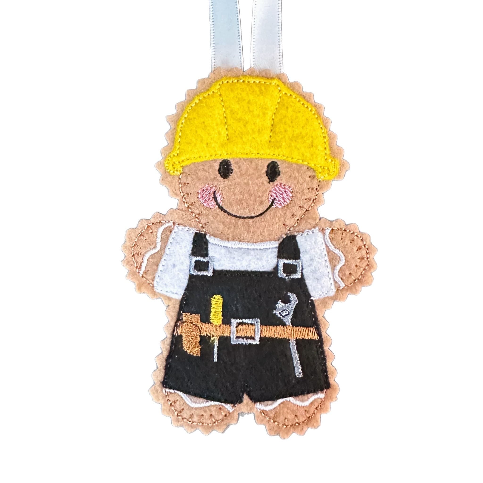 Builder Gingerbread Man Felt Decoration — image 2