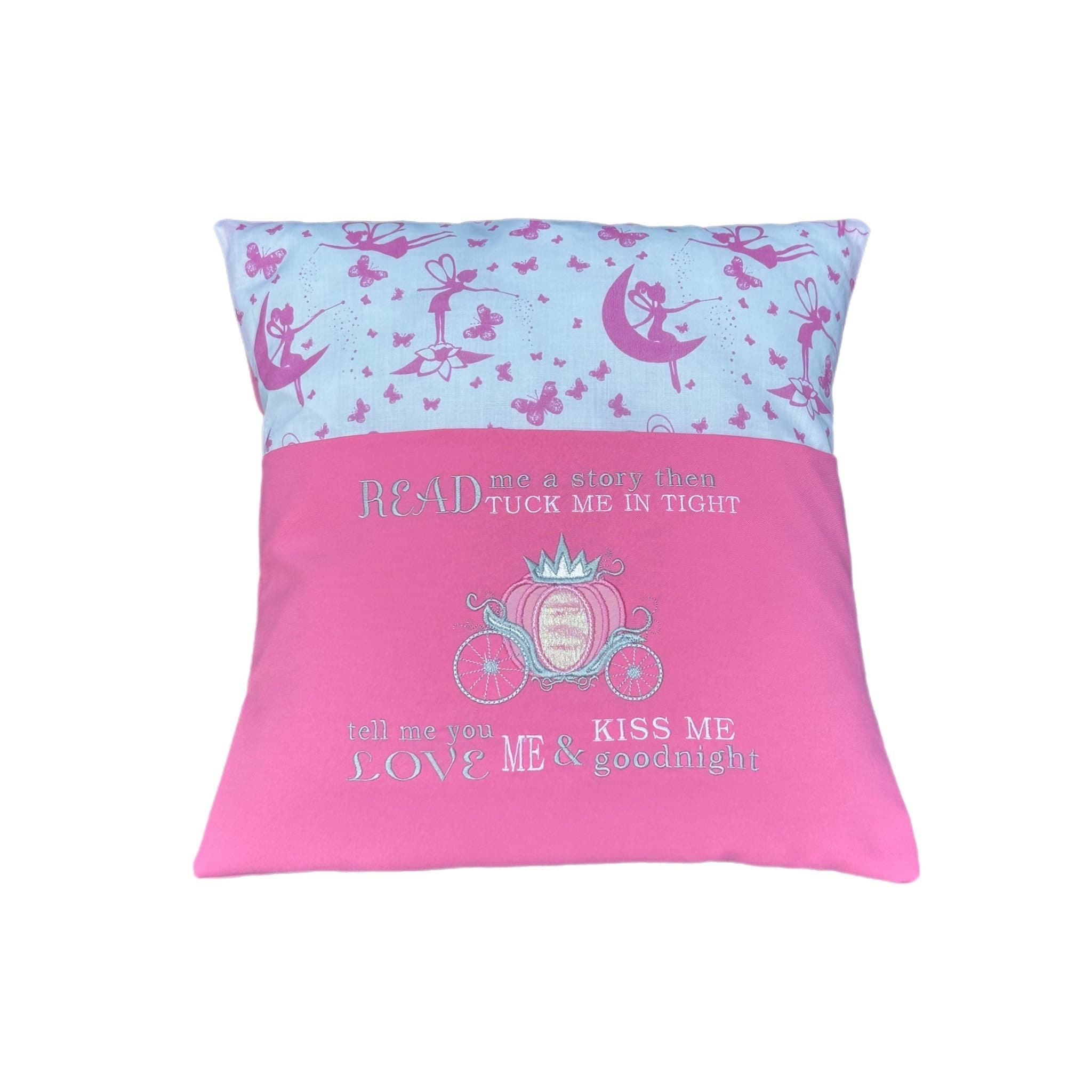 Cinderella Carriage Reading Pillow: Embroidered Princess Book Cushion — image 2