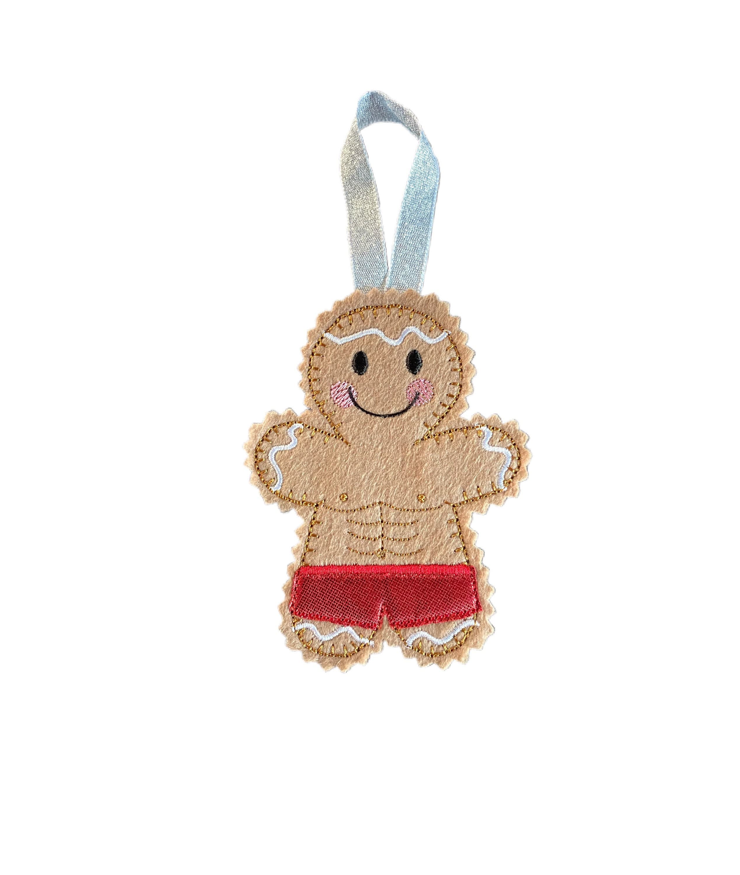 Body Builder Gym Gingerbread Man Felt Decoration — image 2