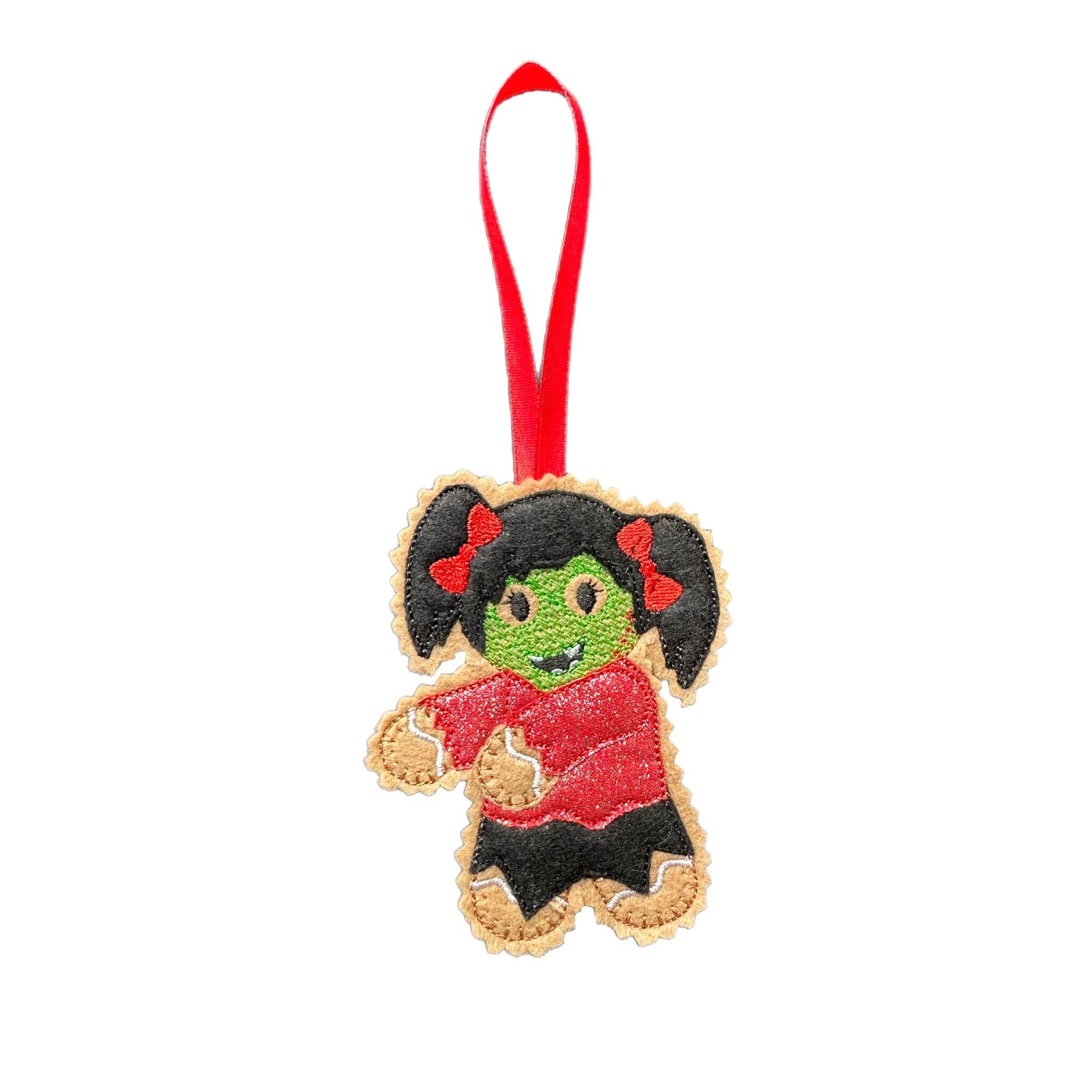 Zombie Gingerbread Decorations – Felt Halloween Ornaments — image 4