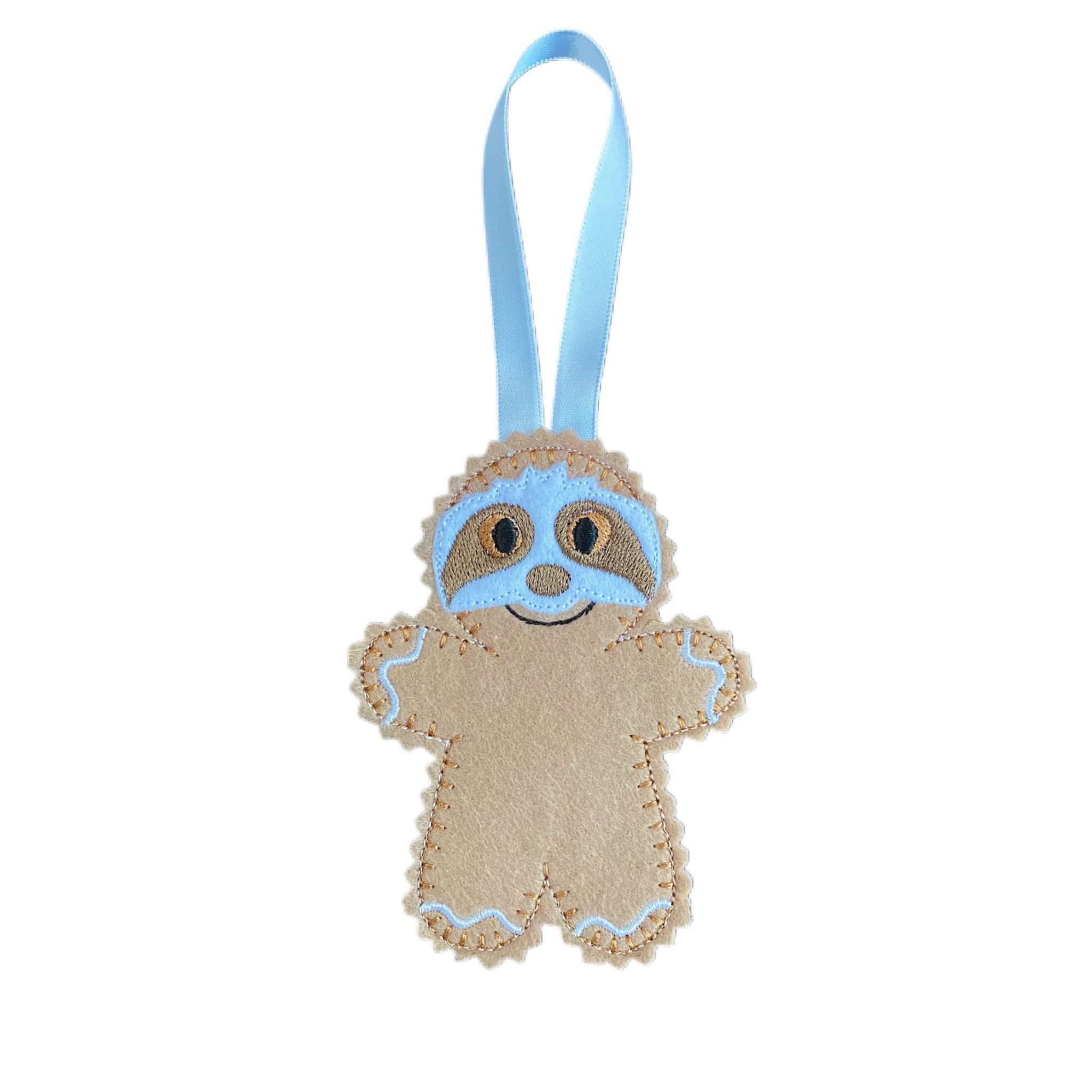 Sloth Dress Up Gingerbread Man Felt Decoration