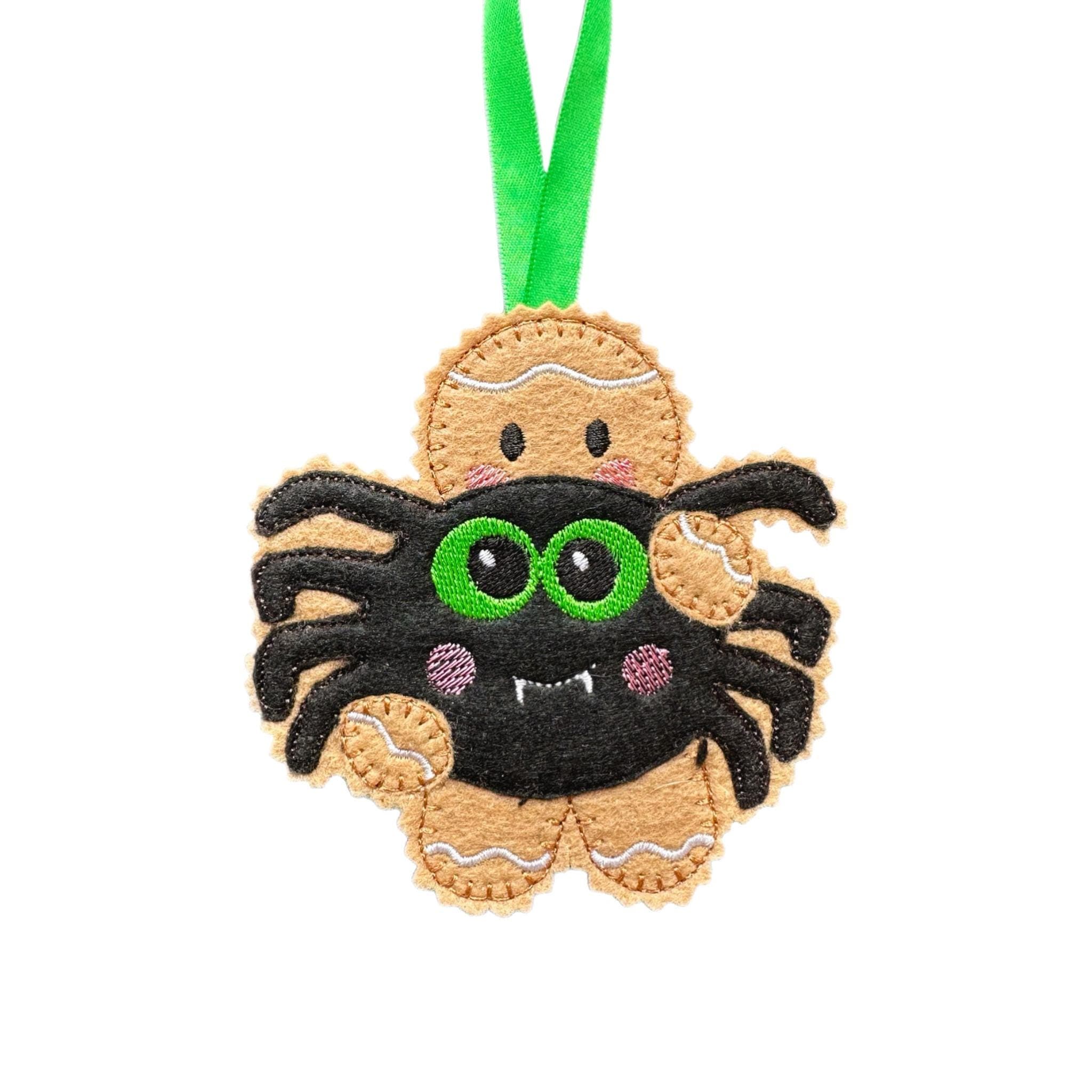 Spider Gingerbread Felt Decoration – Halloween or Tarantula Lover Gift Ornament