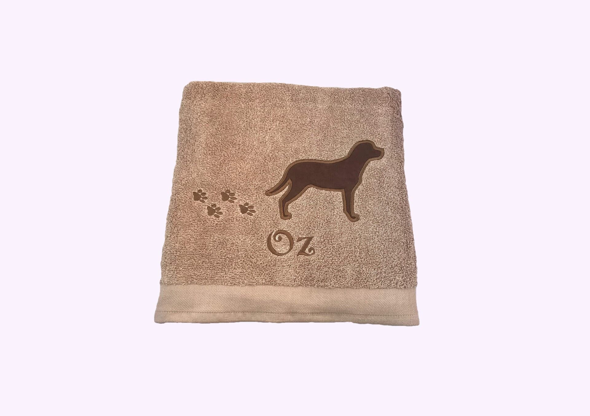Embroidered Labrador Dog Bath Towel: Personalized Paw Print Gift — image 6