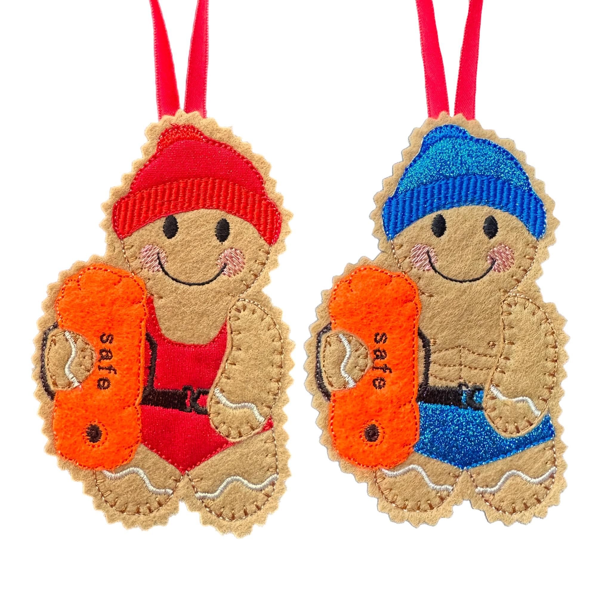 Wild Swimmer Gingerbread Felt Decorations