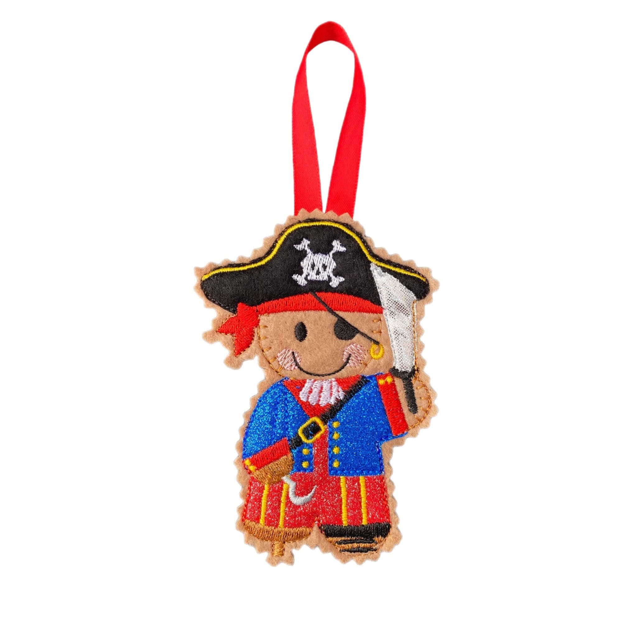 Pirate Gingerbread Man Felt Decoration