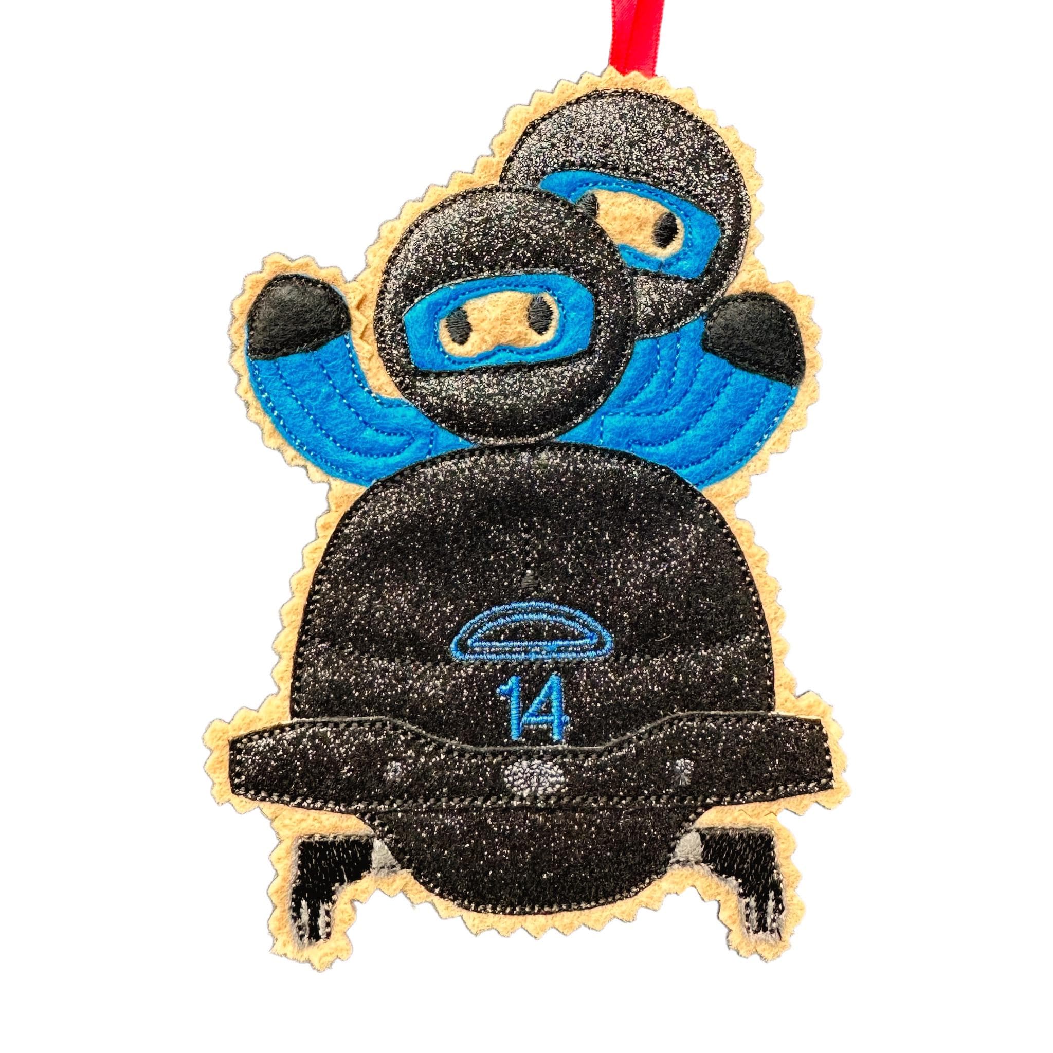 Bobsleigh Team Gingerbread Felt Decoration – Felt Winter Olympic Sports — image 3