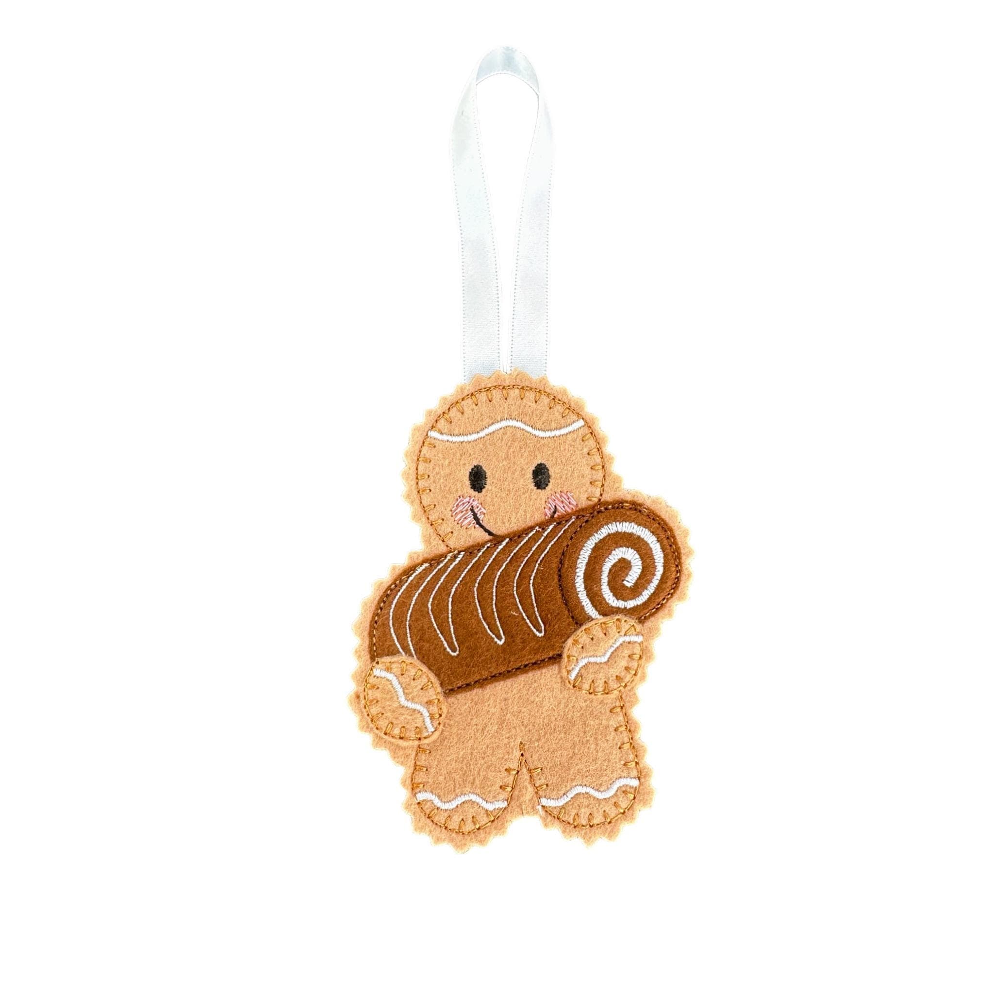 Mini Swiss Roll Cake Gingerbread Felt Decoration — image 2