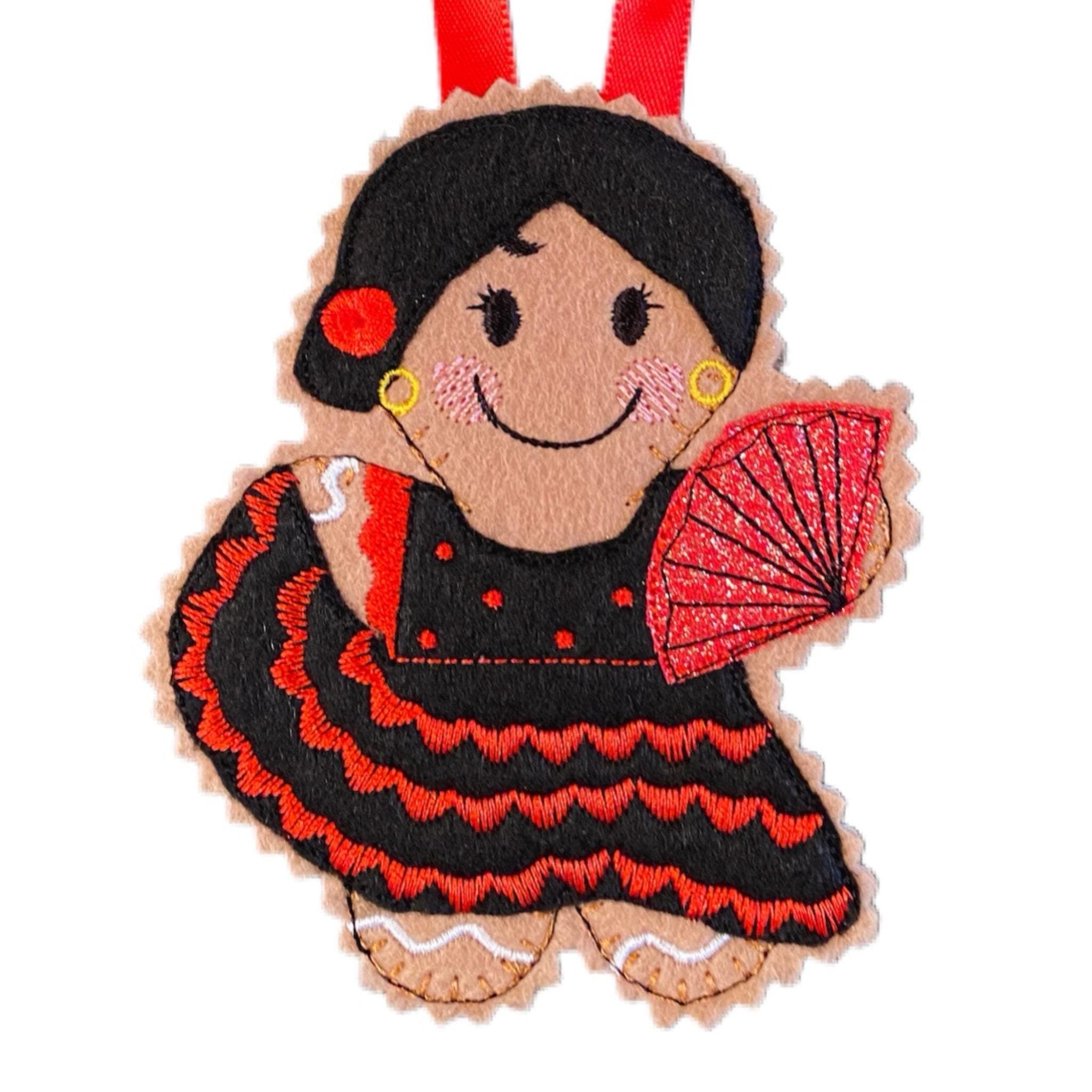 Spanish Dancer Flamenco & Matador Gingerbread Felt Decoration — image 2