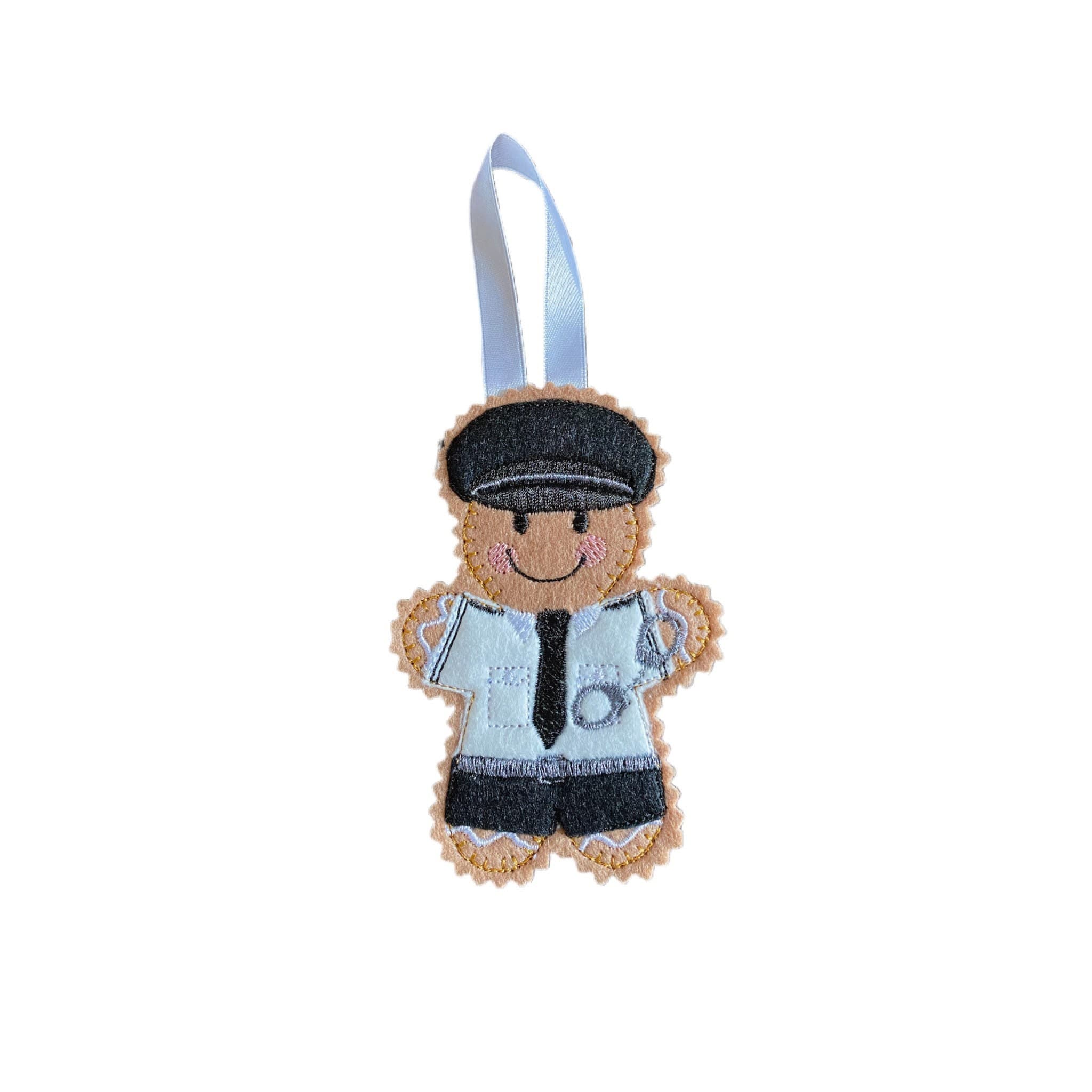 Prison Officer Gingerbread Man Felt Decoration