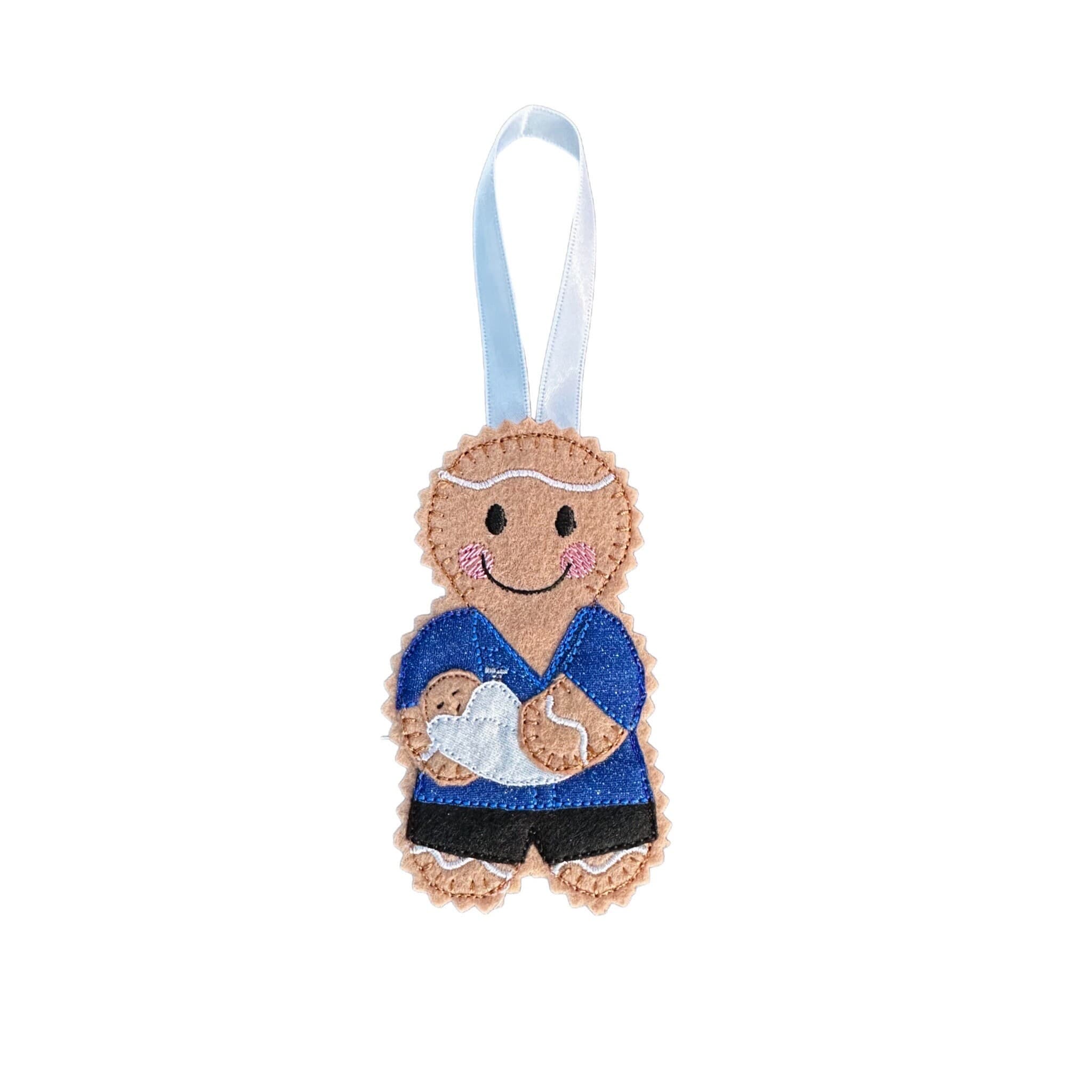 Midwife Gingerbread Man Felt Decoration