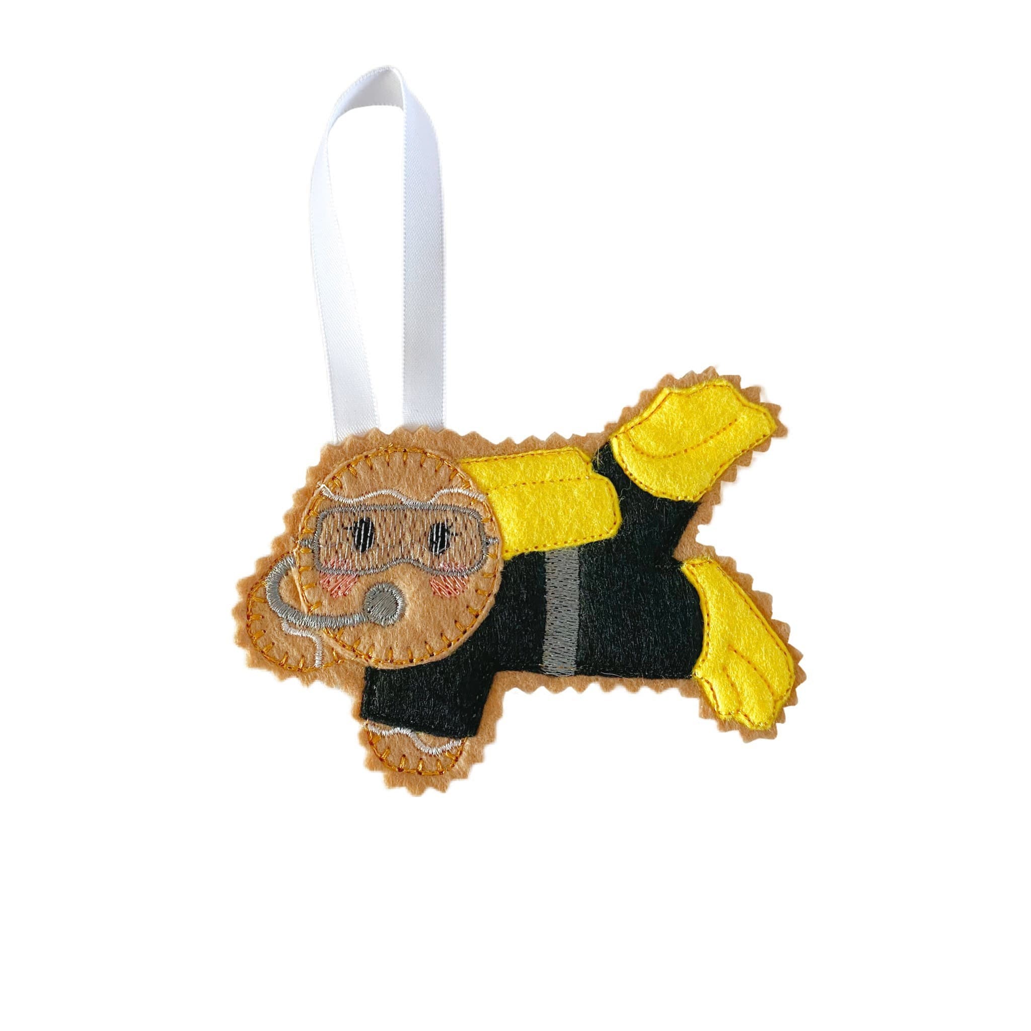 Scuba Diver Gingerbread Man Felt Decoration