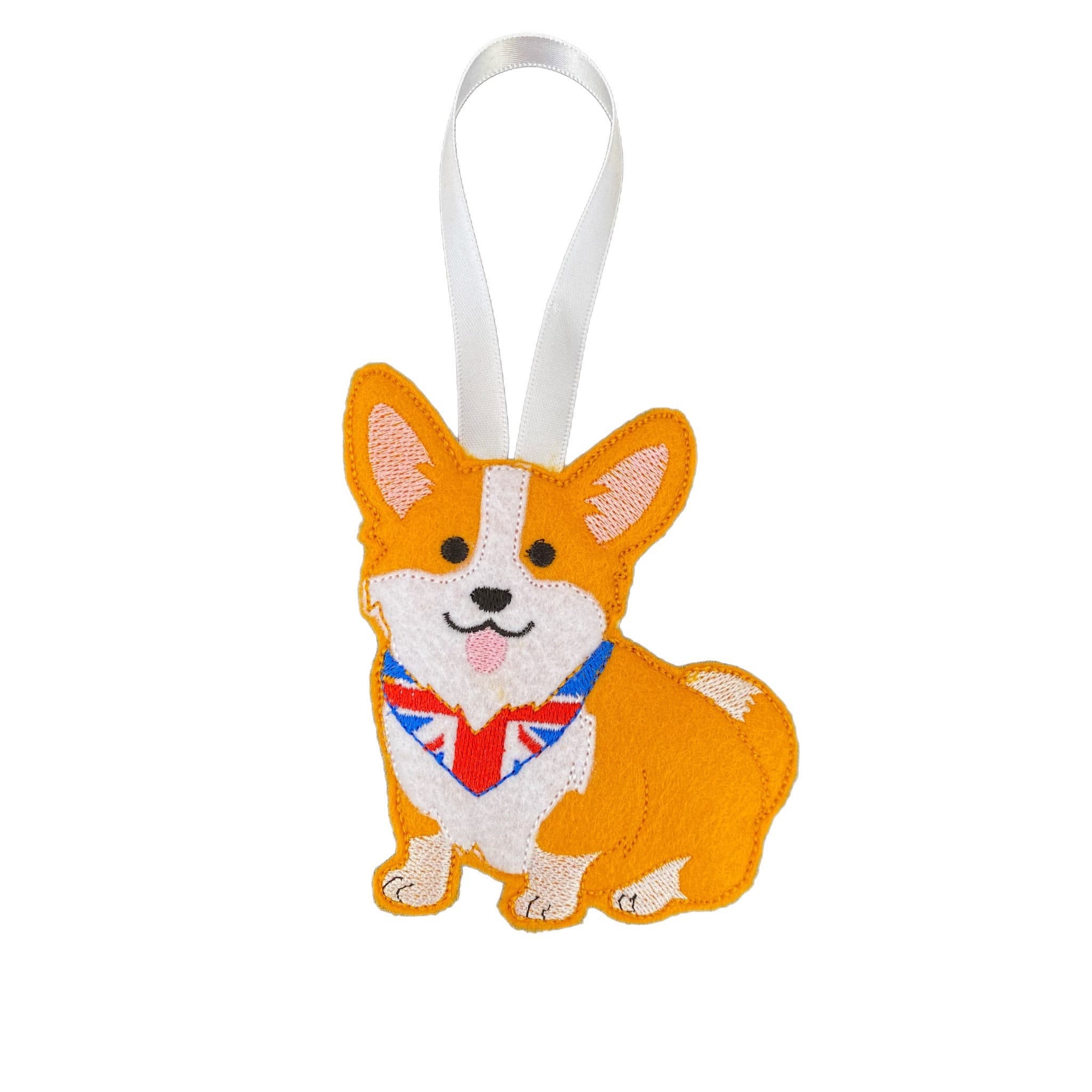 Union Jack Felt Corgi Dog Decoration
