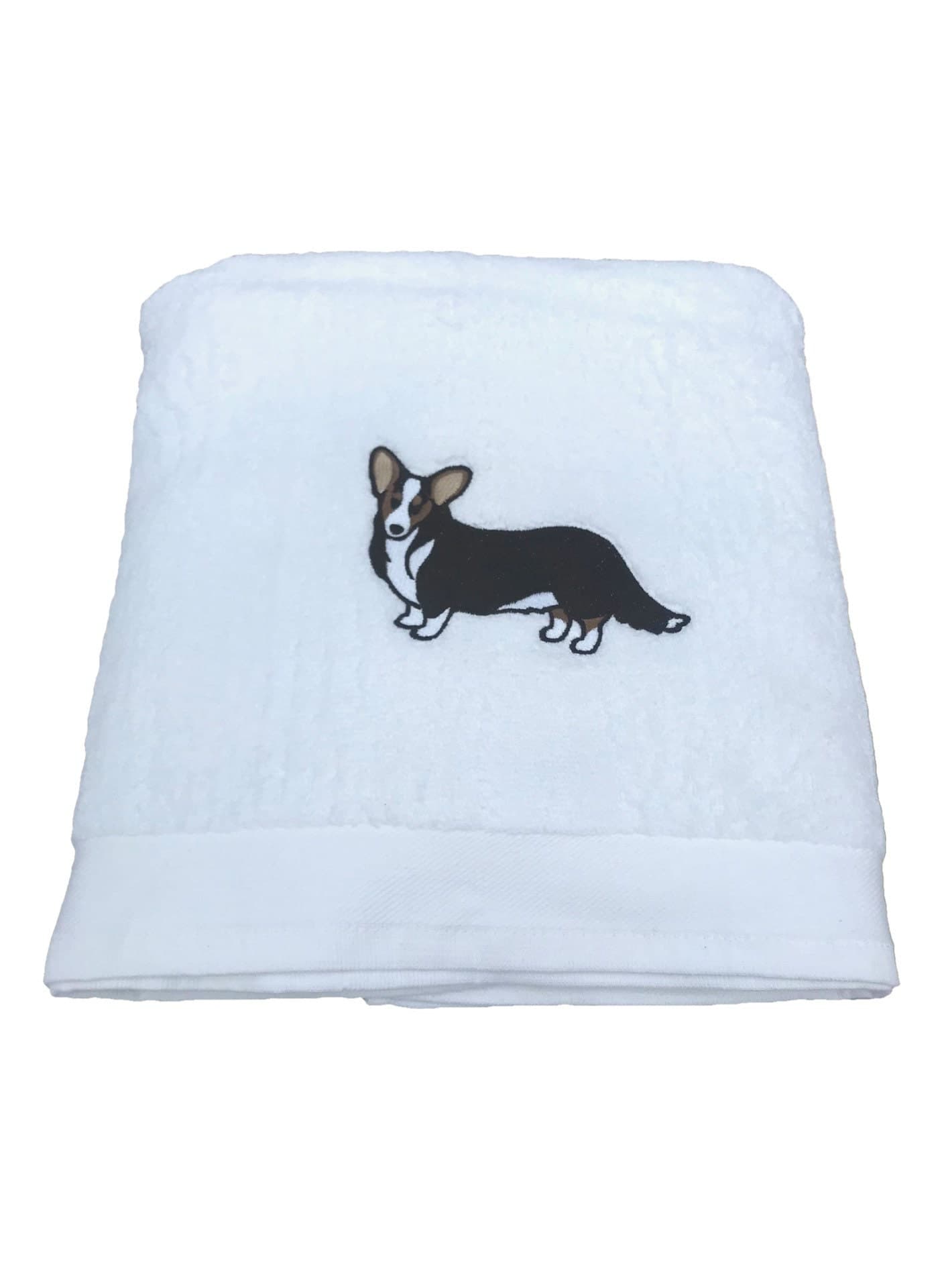 Embroidered Corgi Dog Bath Towel: Personalized Pet Gift