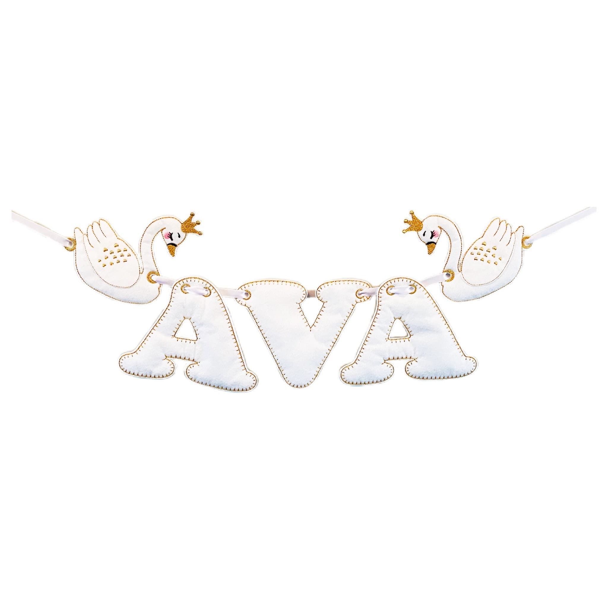 Swan Princess Personalised Felt Banner / Bunting