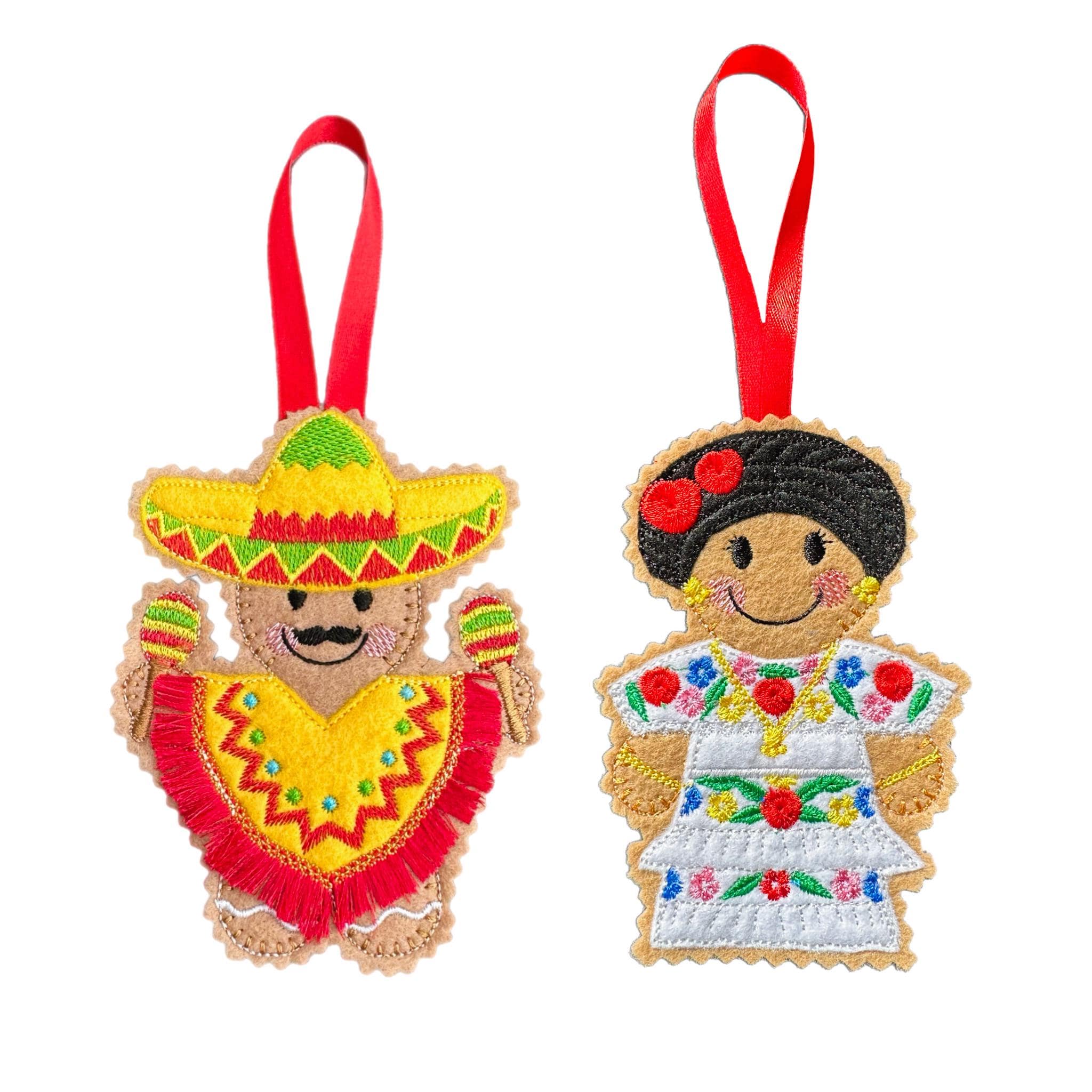 Mexican Gingerbread Man Felt Decorations