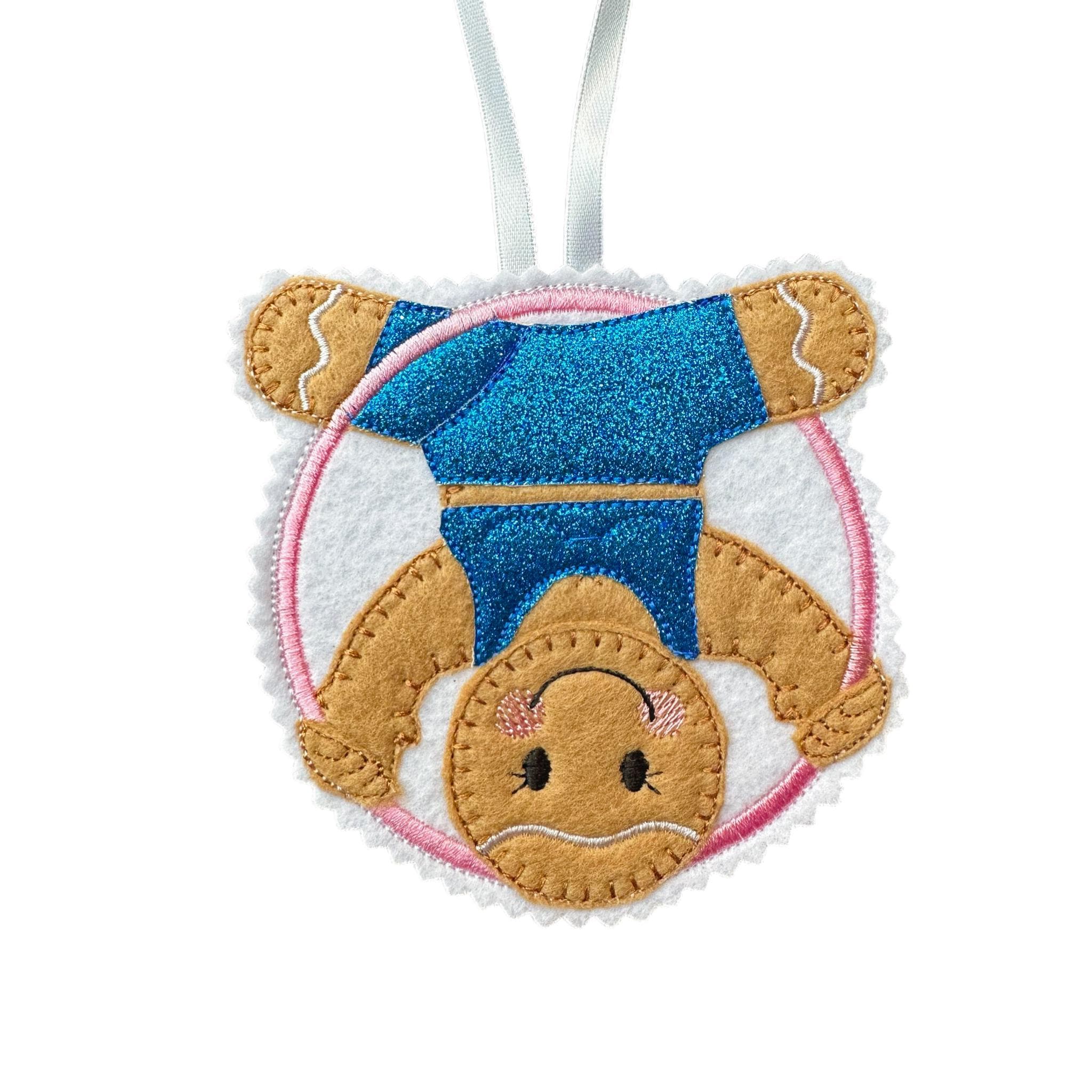 Aerial Hoop / Circus  Performer Gingerbread Man Felt Decoration — image 3