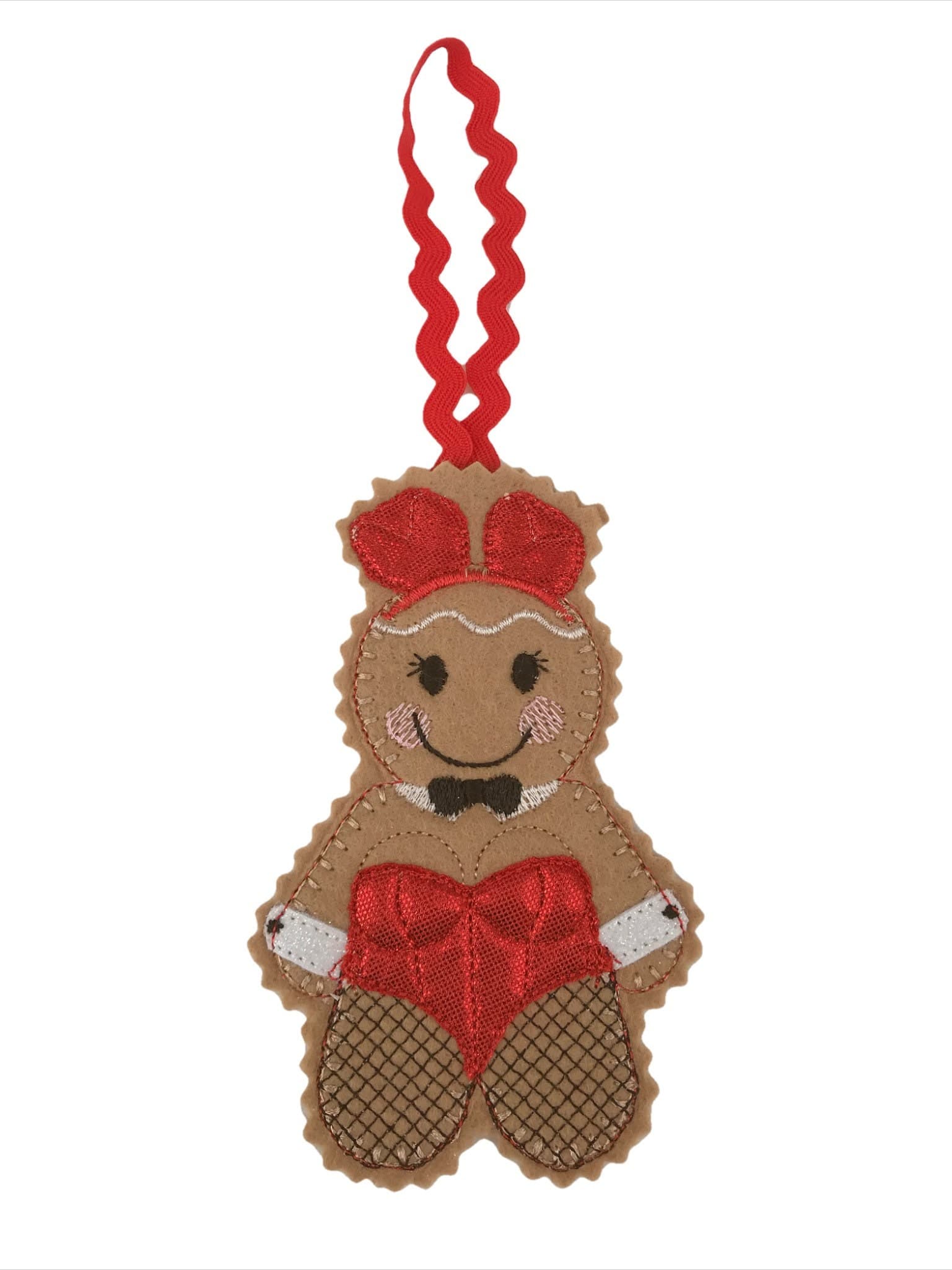 Bunny Girl Gingerbread Man Felt Decoration