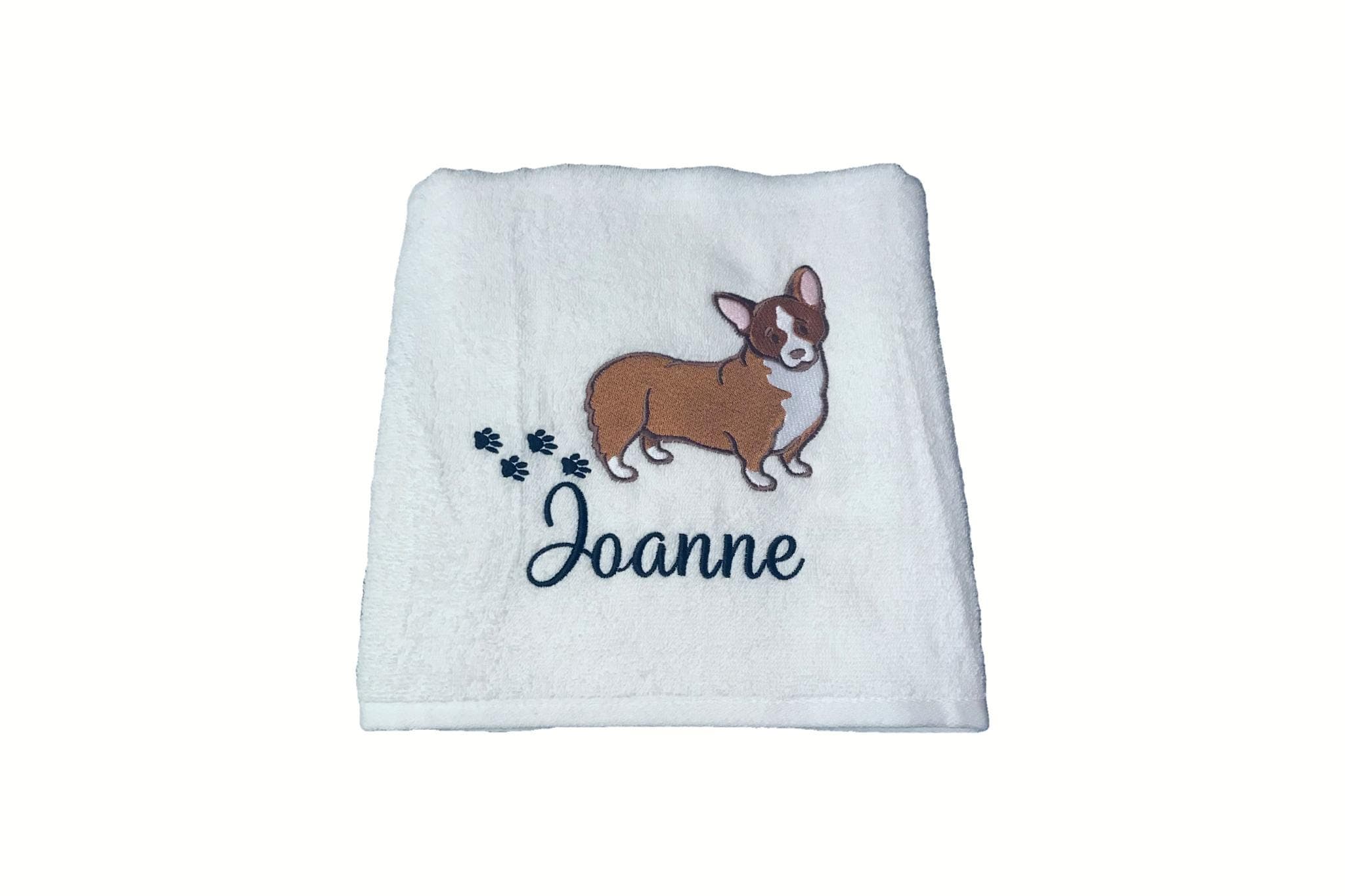 Corgi Dog Bath Towel, Personalised Towel (personalized) — image 2