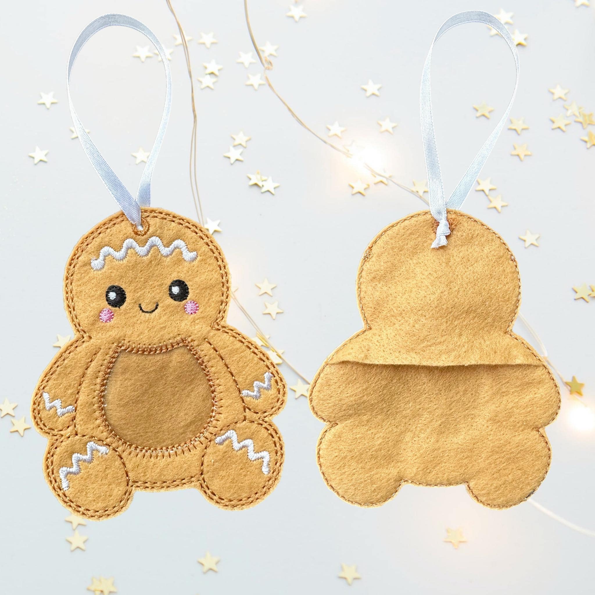 Gingerbread Felt Treat Bag – Christmas Sweet Holder — image 3