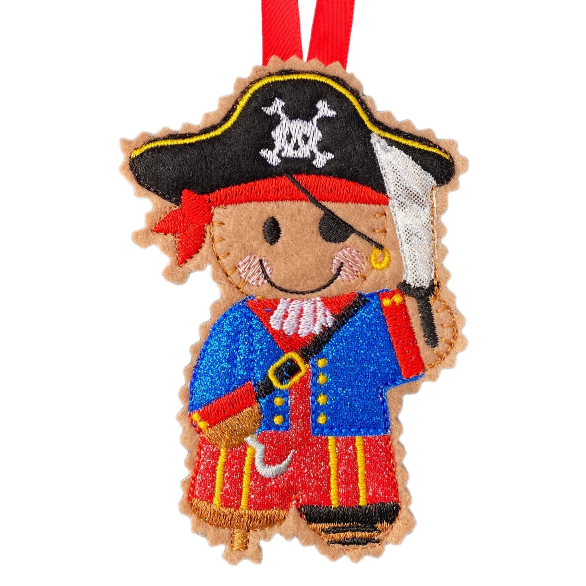Pirate Gingerbread Man Felt Decoration — image 2