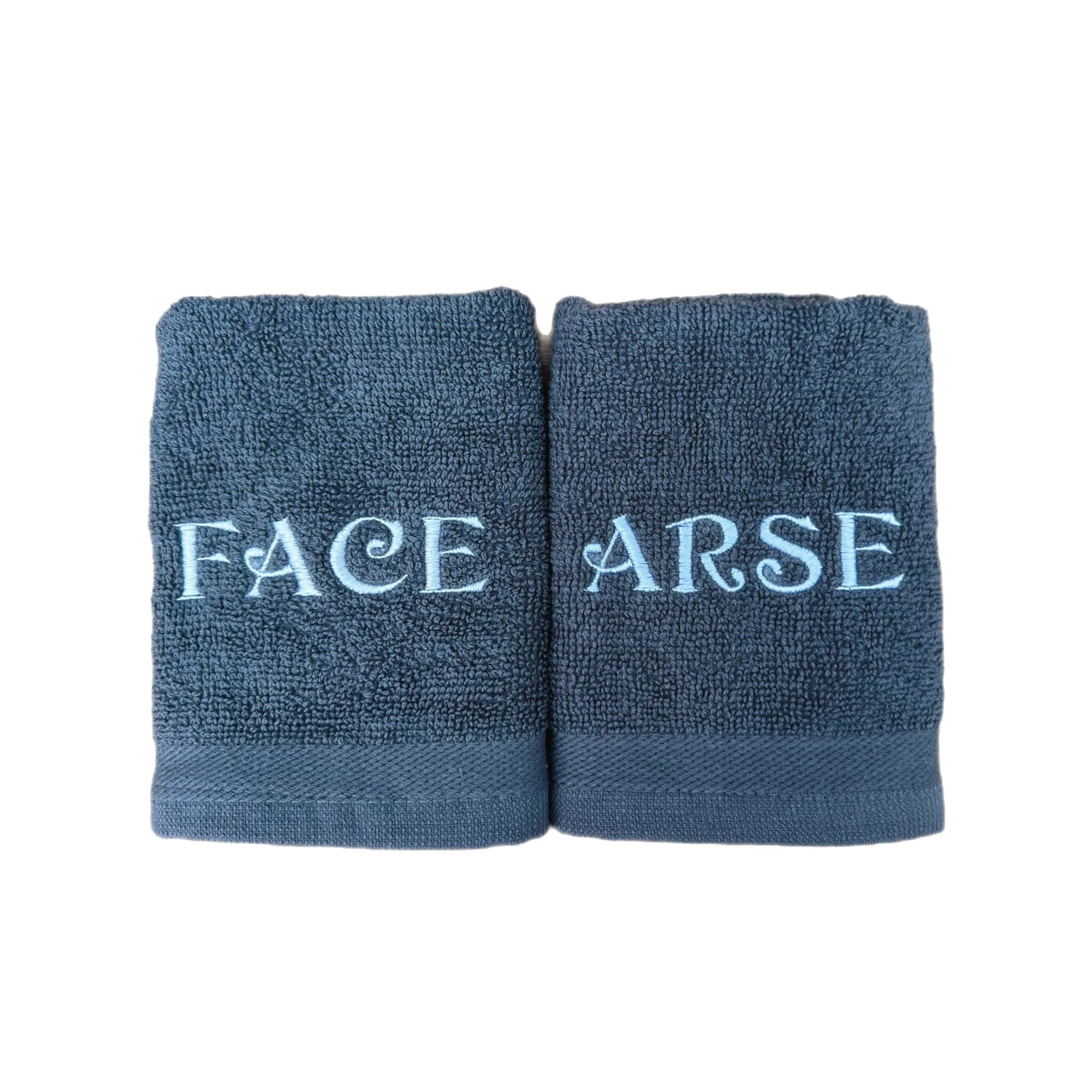 Novelty face cloths flannels embroidered naughty rude stocking filler washcloths Valentine’s Day Face/Arse — image 2
