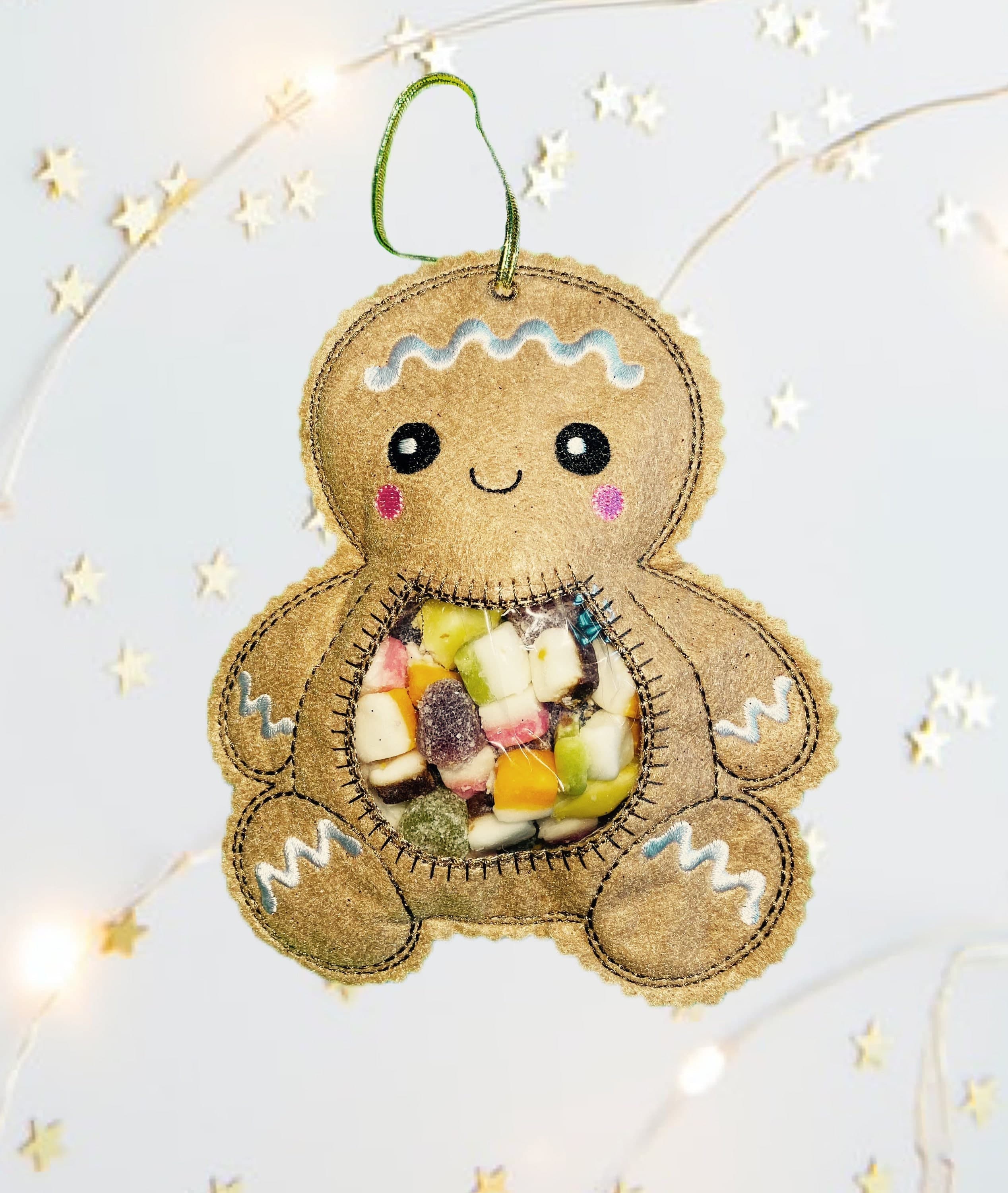 Gingerbread Felt Treat Bag – Christmas Sweet Holder — image 4