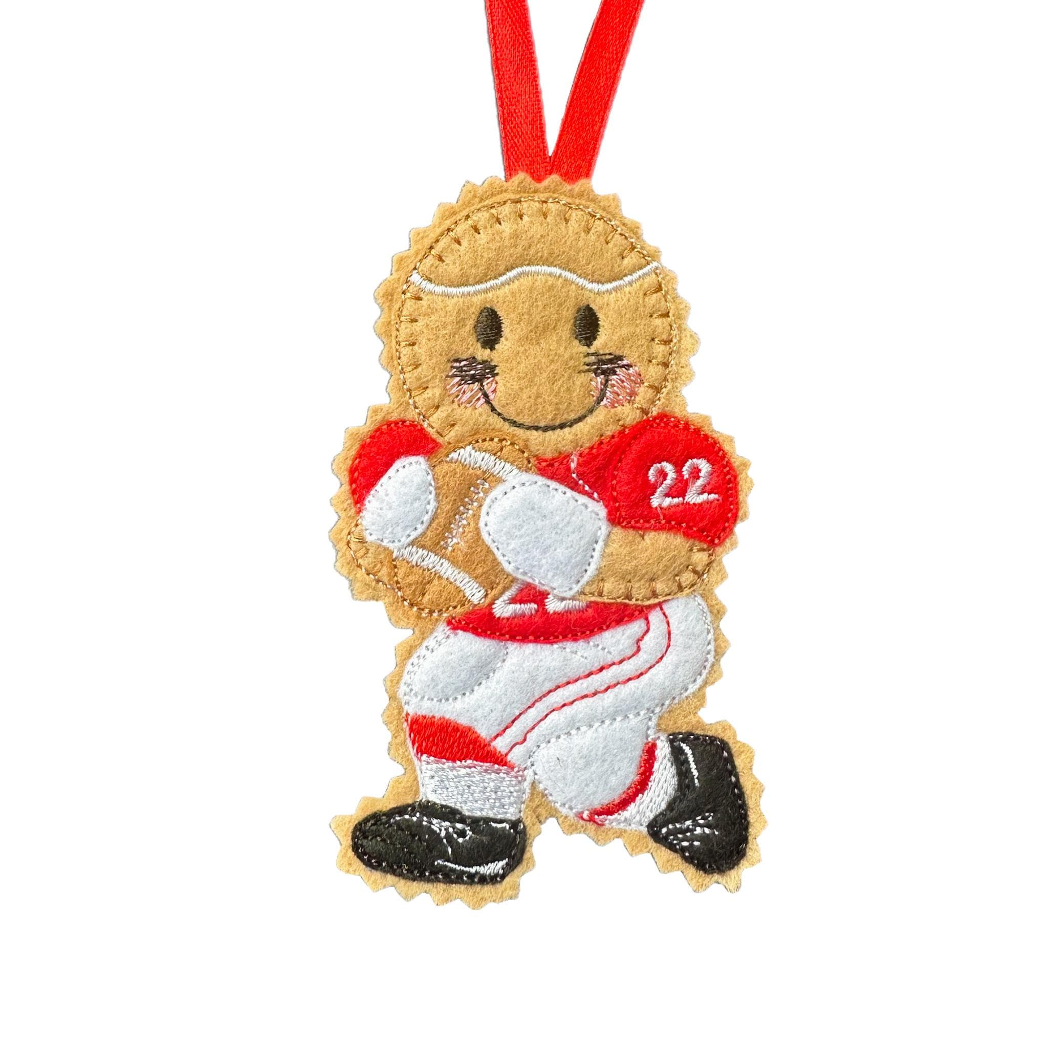 American Football Gingerbread Decoration Handmade - Football Player Tree Decor — image 3