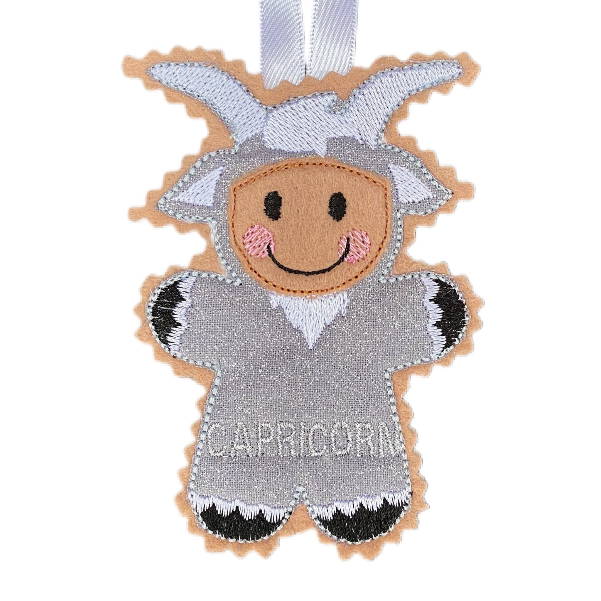 Horoscope Capricorn Starsign Gingerbread Man Felt Decoration — image 2