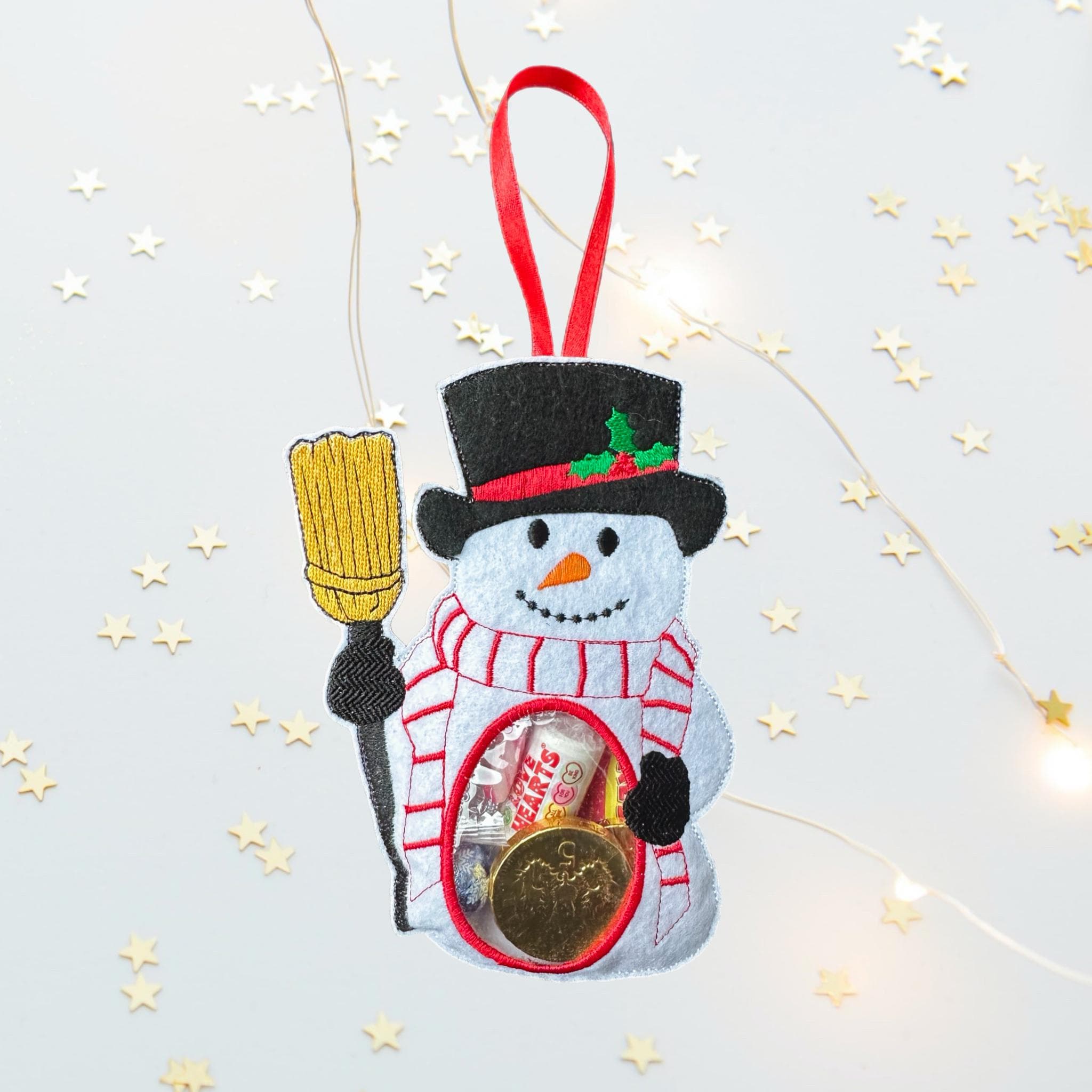 Snowman Felt Treat Bag – Christmas Sweet Holder — image 5