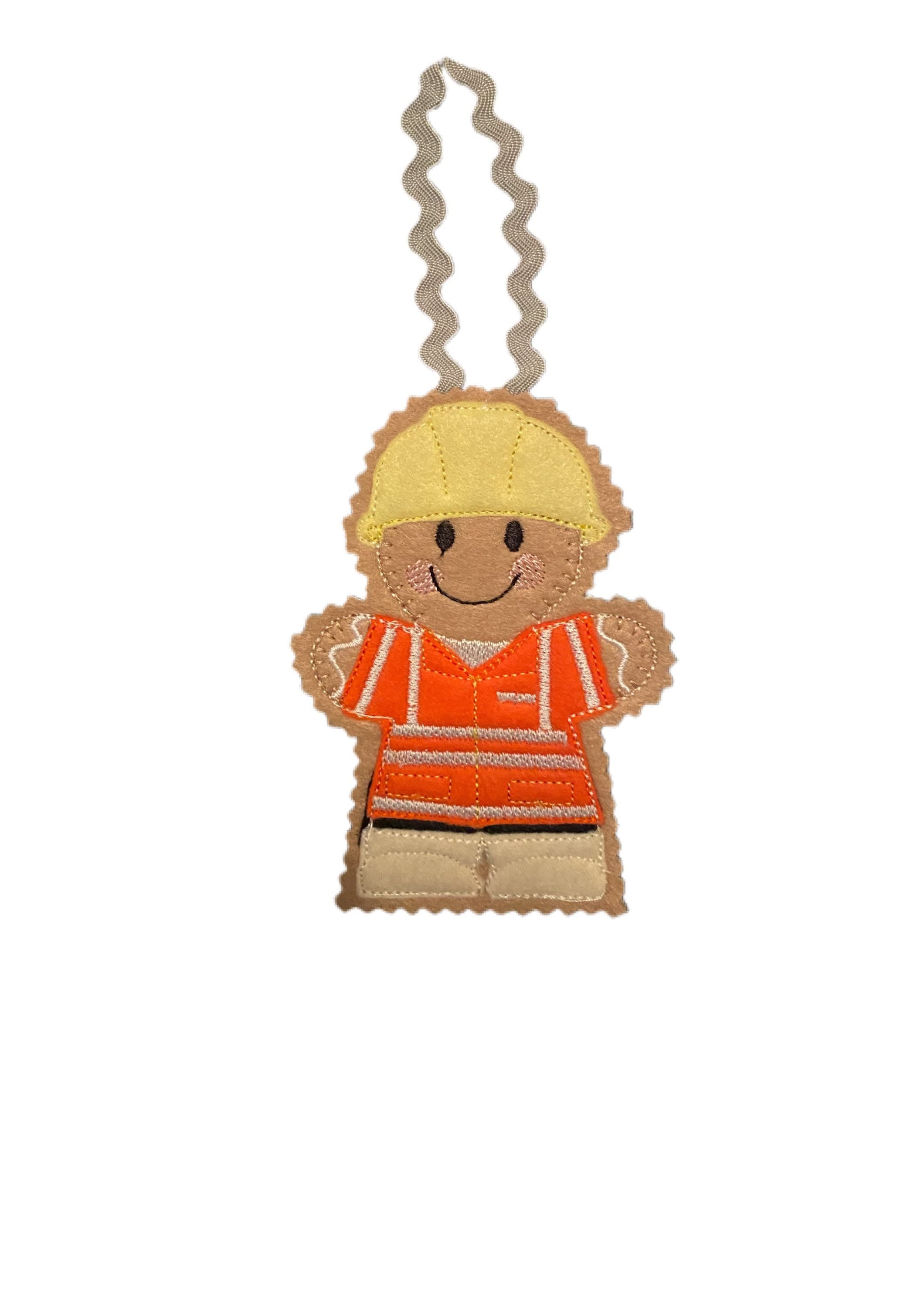 Builder Gingerbread Man Felt Decoration