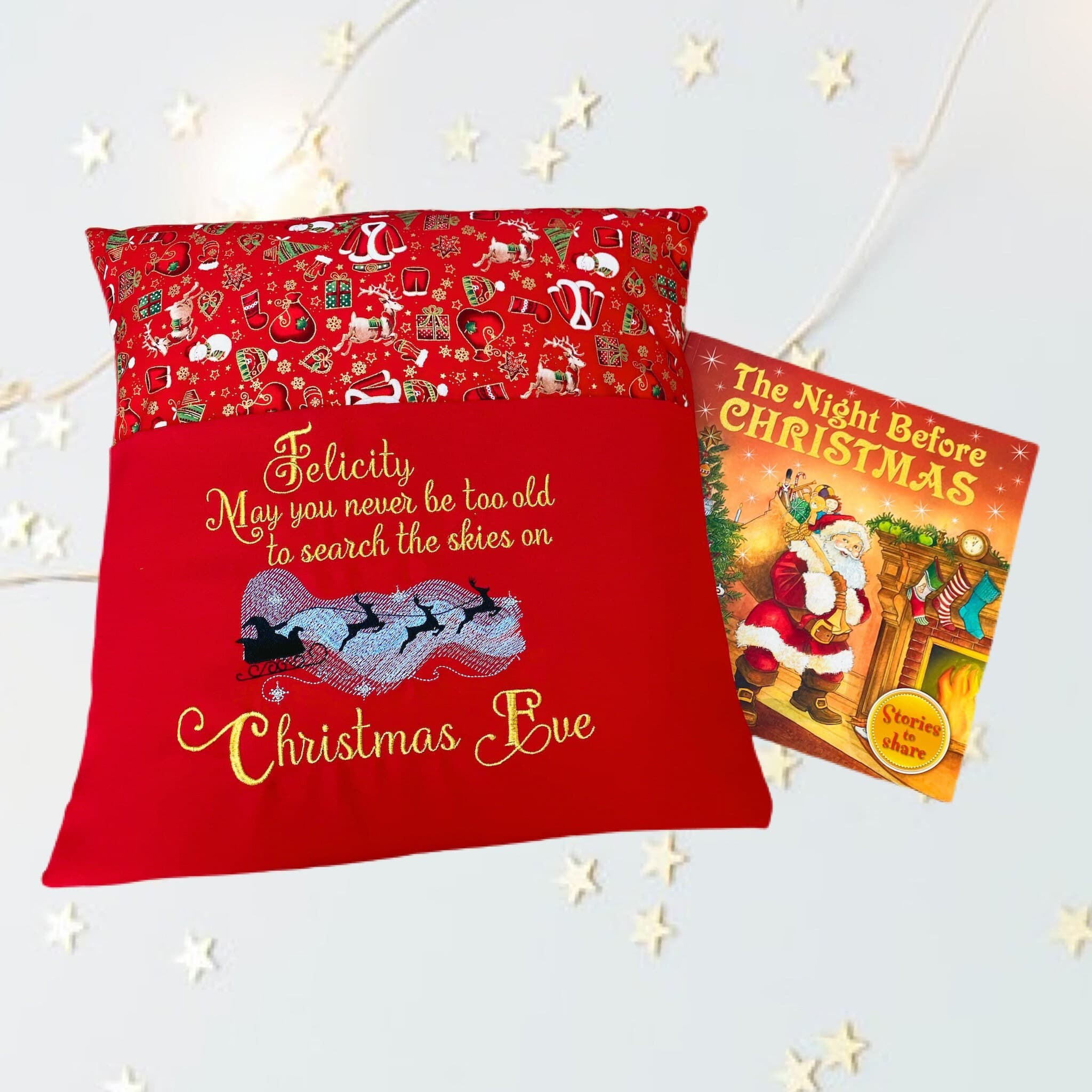 Santa Book Cushion, Christmas Eve Gift, Children's Reading Pillow — image 2